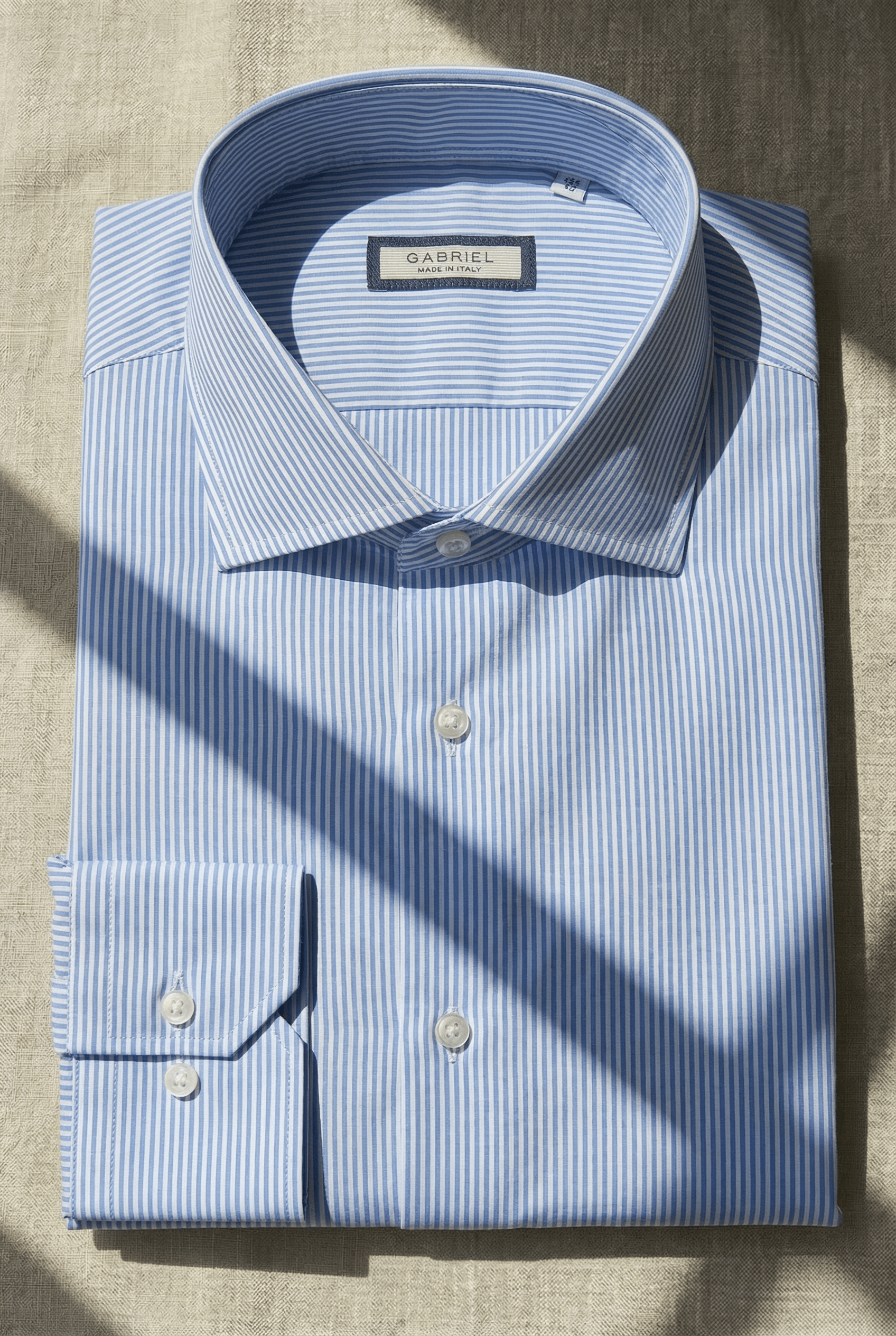 TOLENTINO – Sky Blue Striped Italian Shirt - Gabriel Collezione