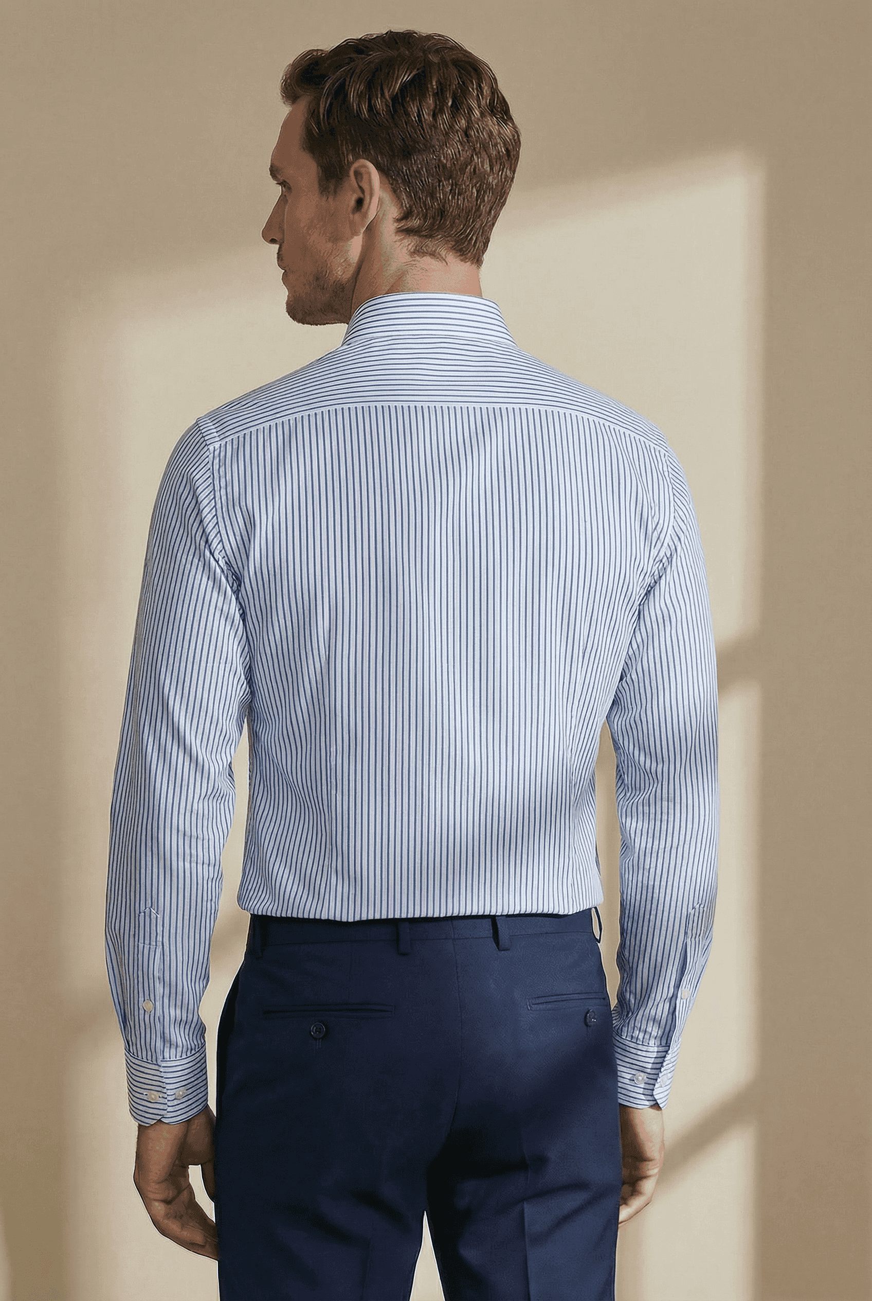 TOLENTINO – Blue Striped Italian Shirt - Gabriel Collezione