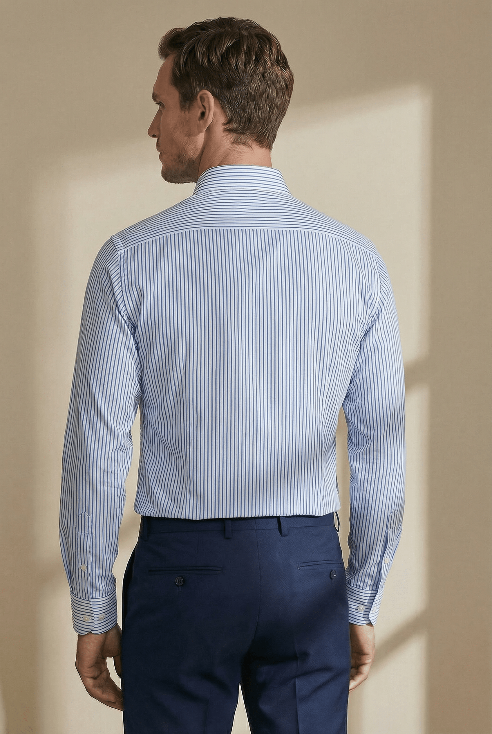 TOLENTINO – Blue Striped Italian Shirt - Gabriel Collezione