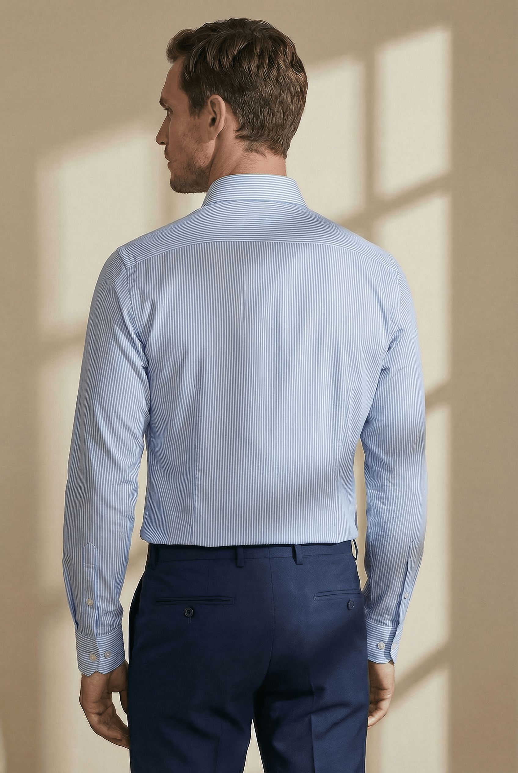 TOLENTINO – Sky Blue Striped Italian Shirt - Gabriel Collezione