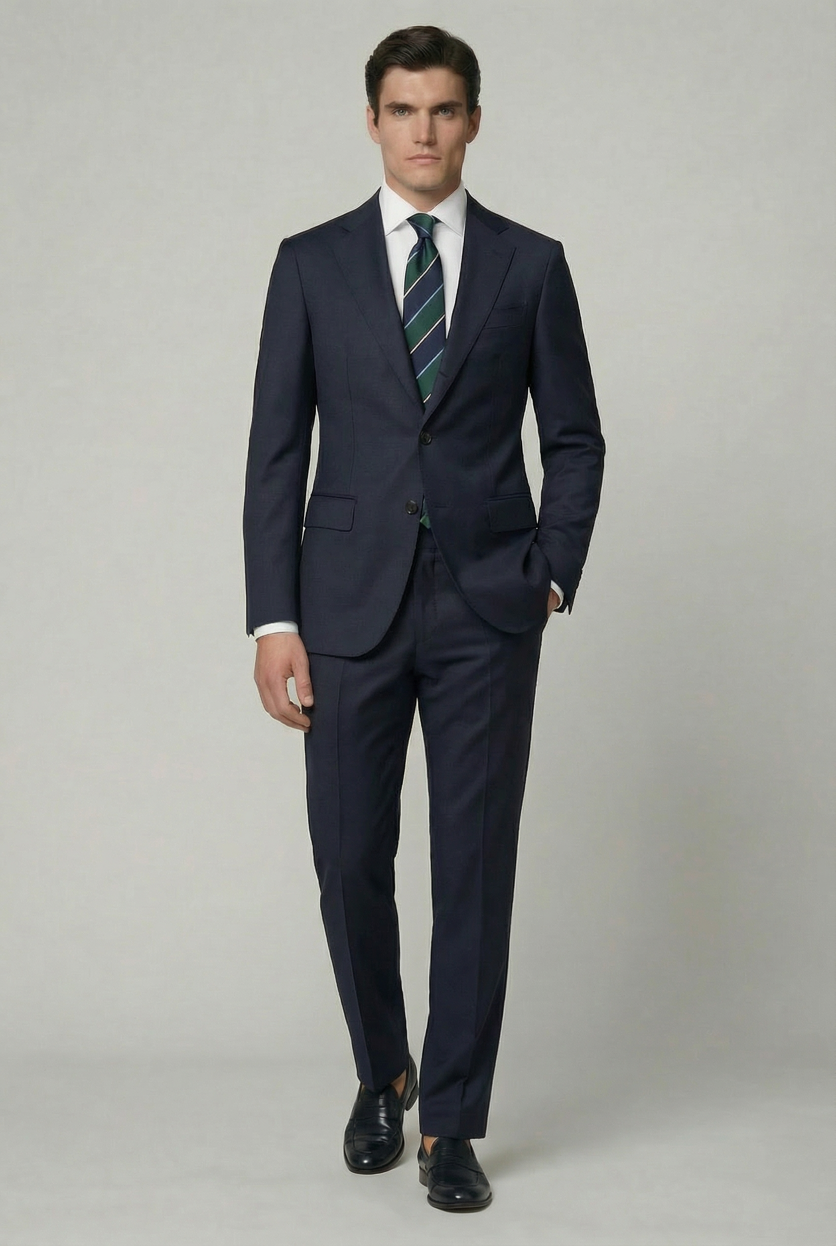AREZZO Suit – Navy – Loro Piana Fabric – 100% Virgin Wool - Gabriel Collezione