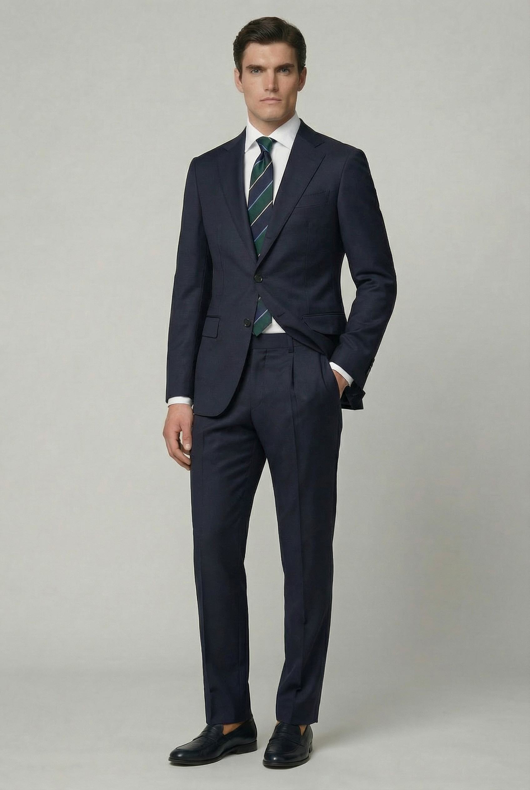 AREZZO Suit – Navy – Loro Piana Fabric – 100% Virgin Wool - Gabriel Collezione