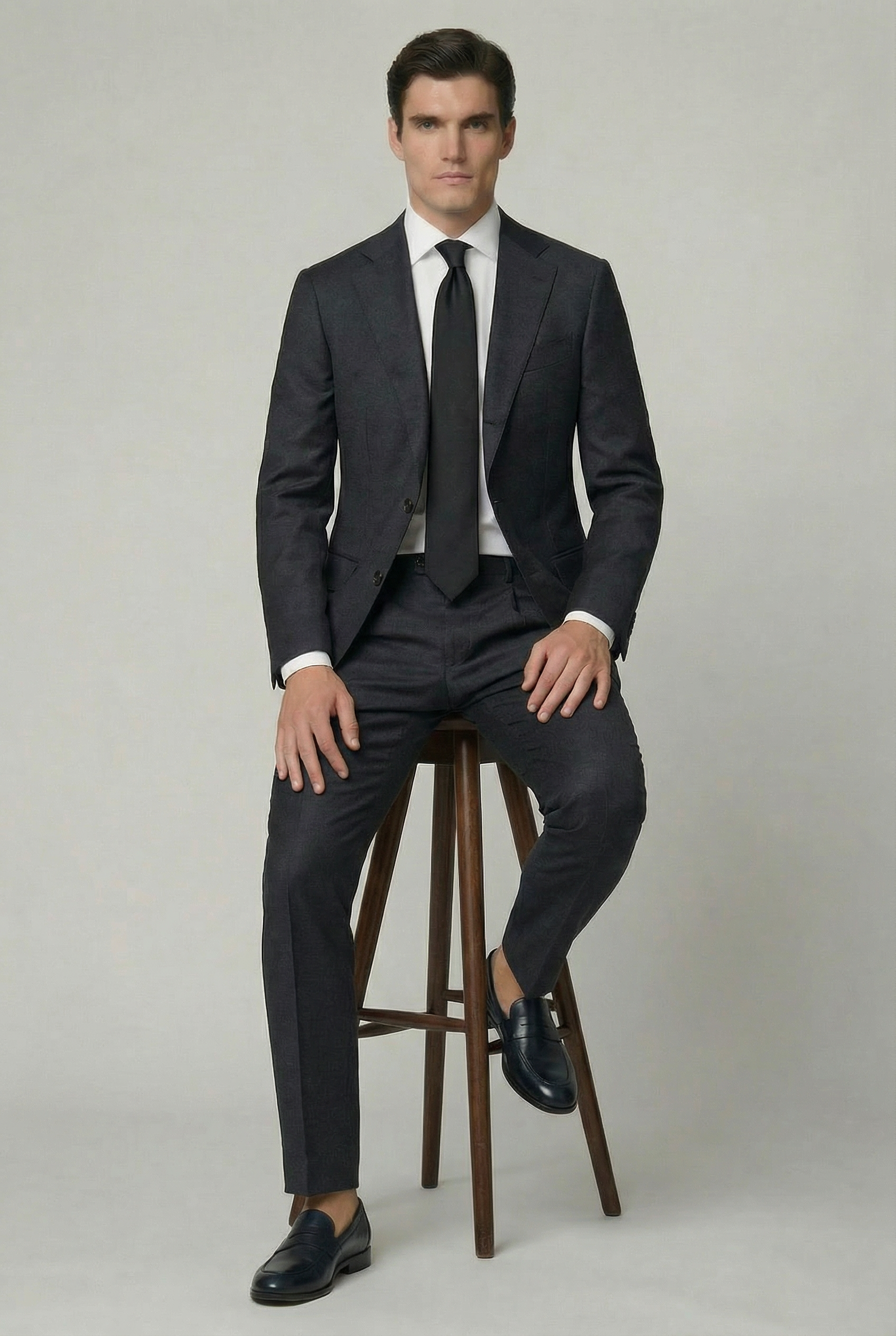 AREZZO Suit – Charcoal Flannel – Loro Piana 100% Virgin Wool - Gabriel Collezione