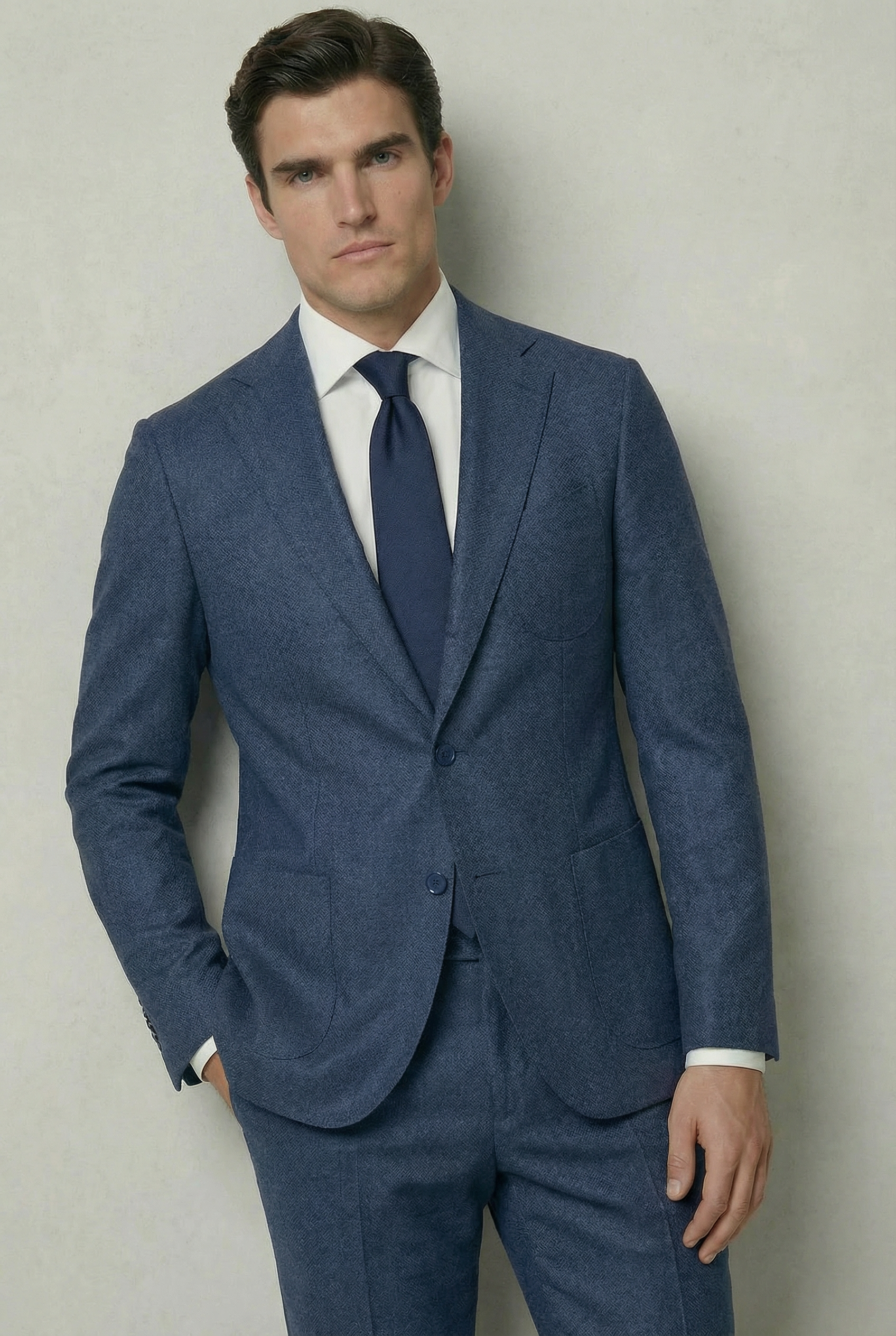 AREZZO Suit – Blue – Zignone Fabric – 96% Wool, 4% Cashmere