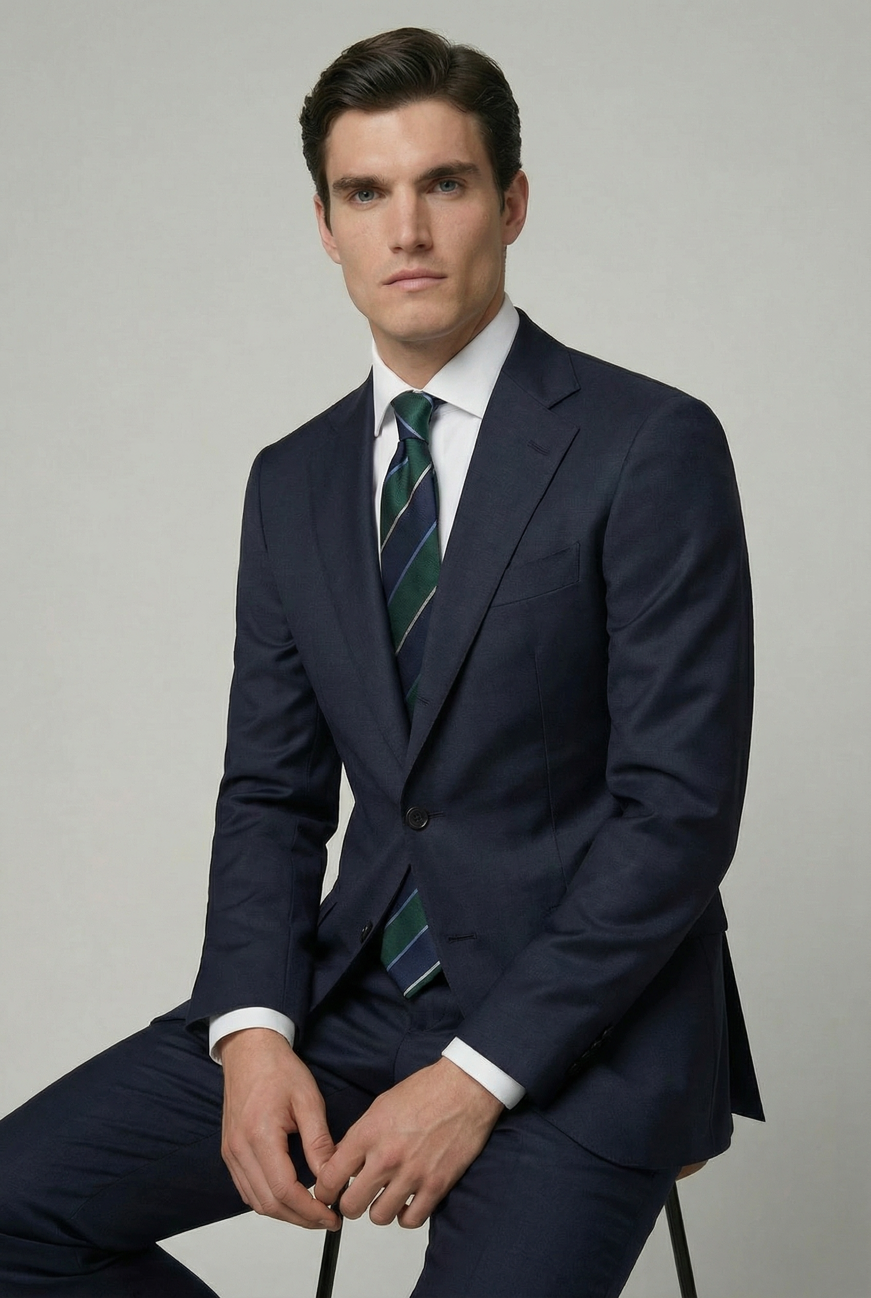 AREZZO Suit – Navy – Loro Piana Fabric – 100% Virgin Wool