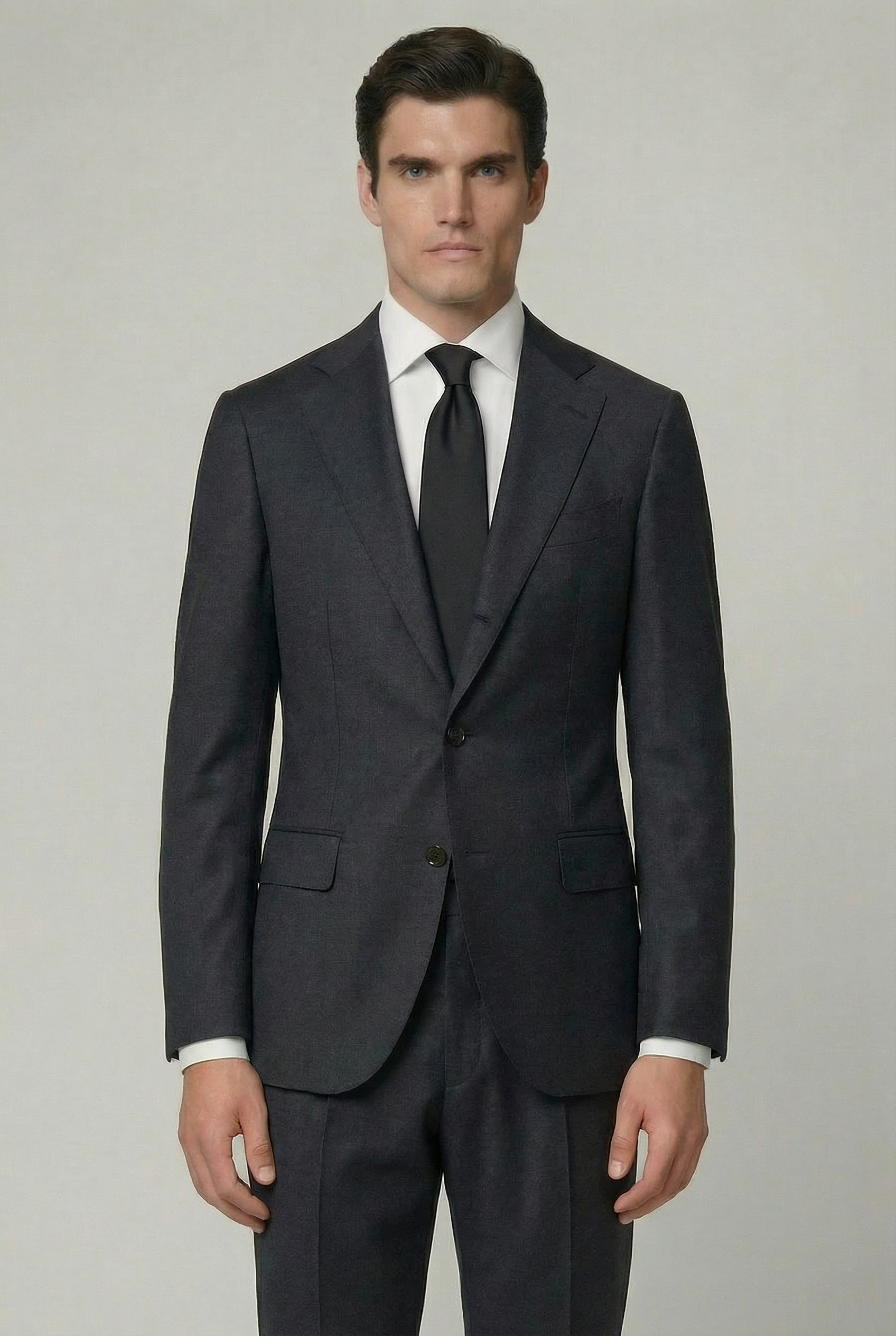 AREZZO Suit – Charcoal Flannel – Loro Piana 100% Virgin Wool - Gabriel Collezione