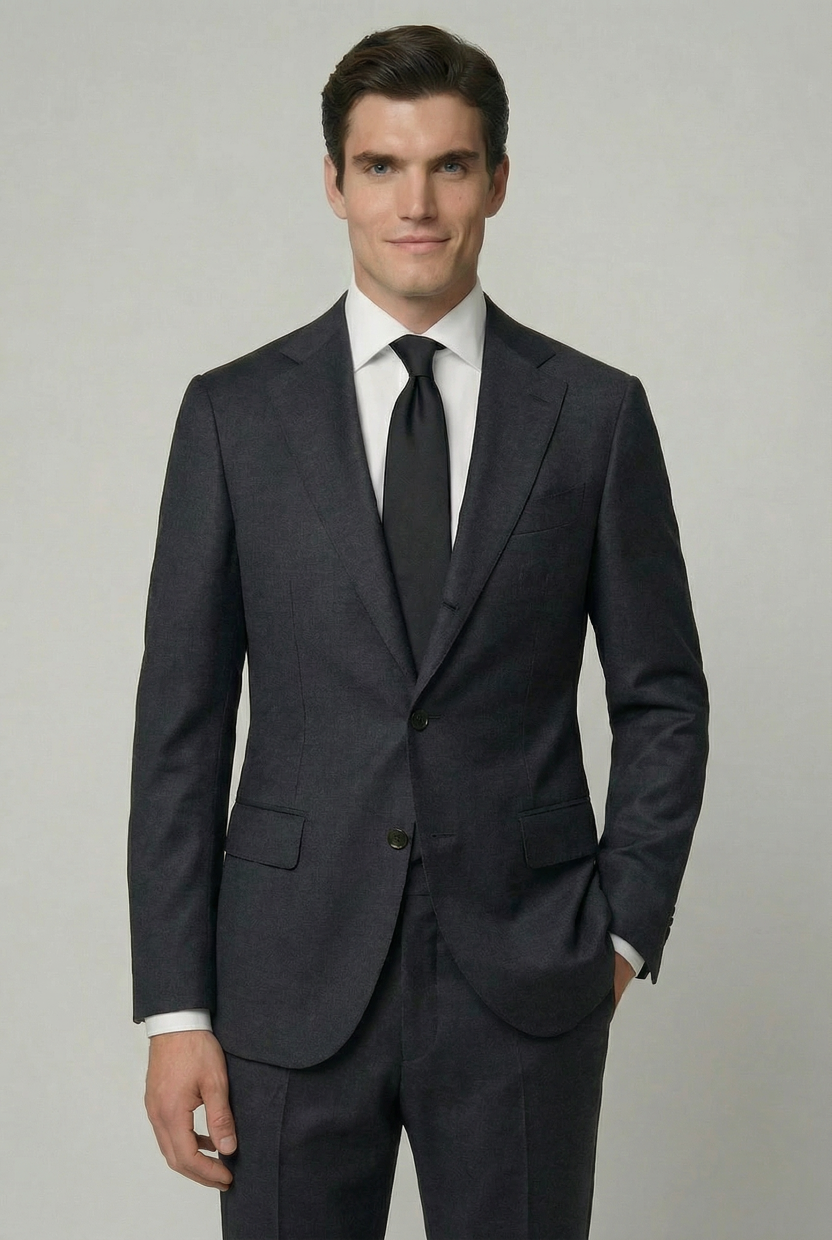 AREZZO Suit – Charcoal Flannel – Loro Piana 100% Virgin Wool