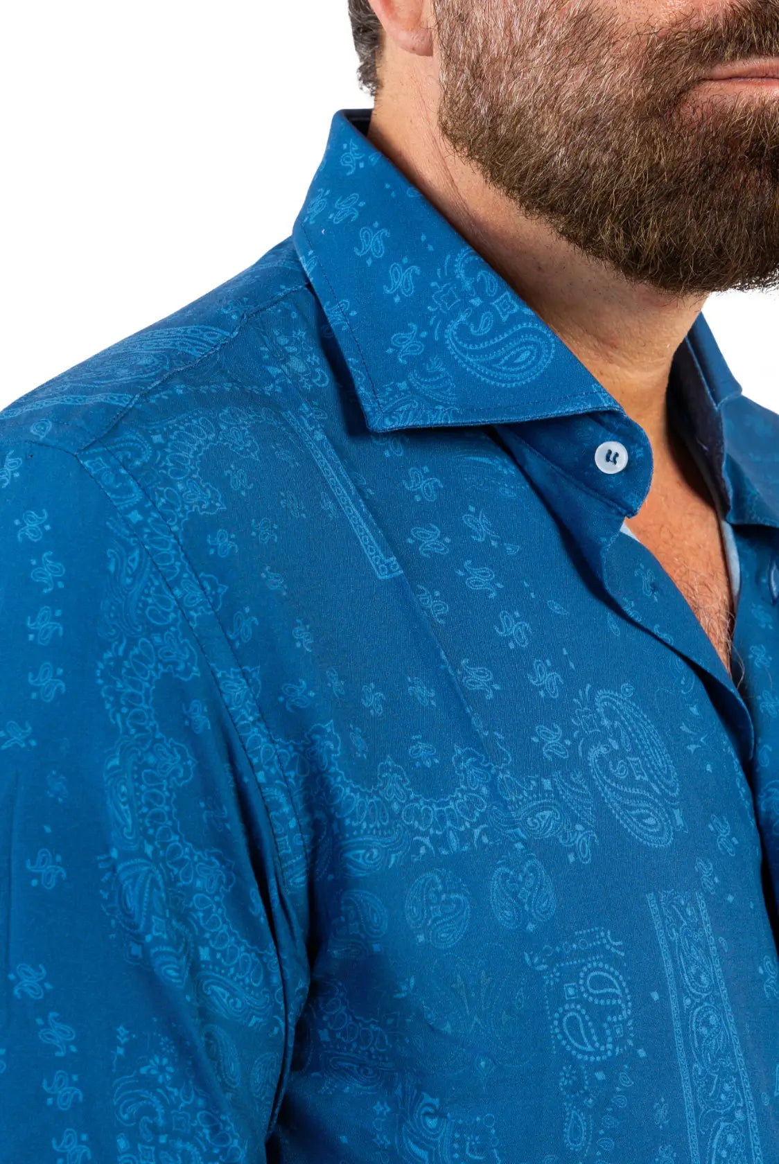 CHEMISE À FLEURS BLEUES