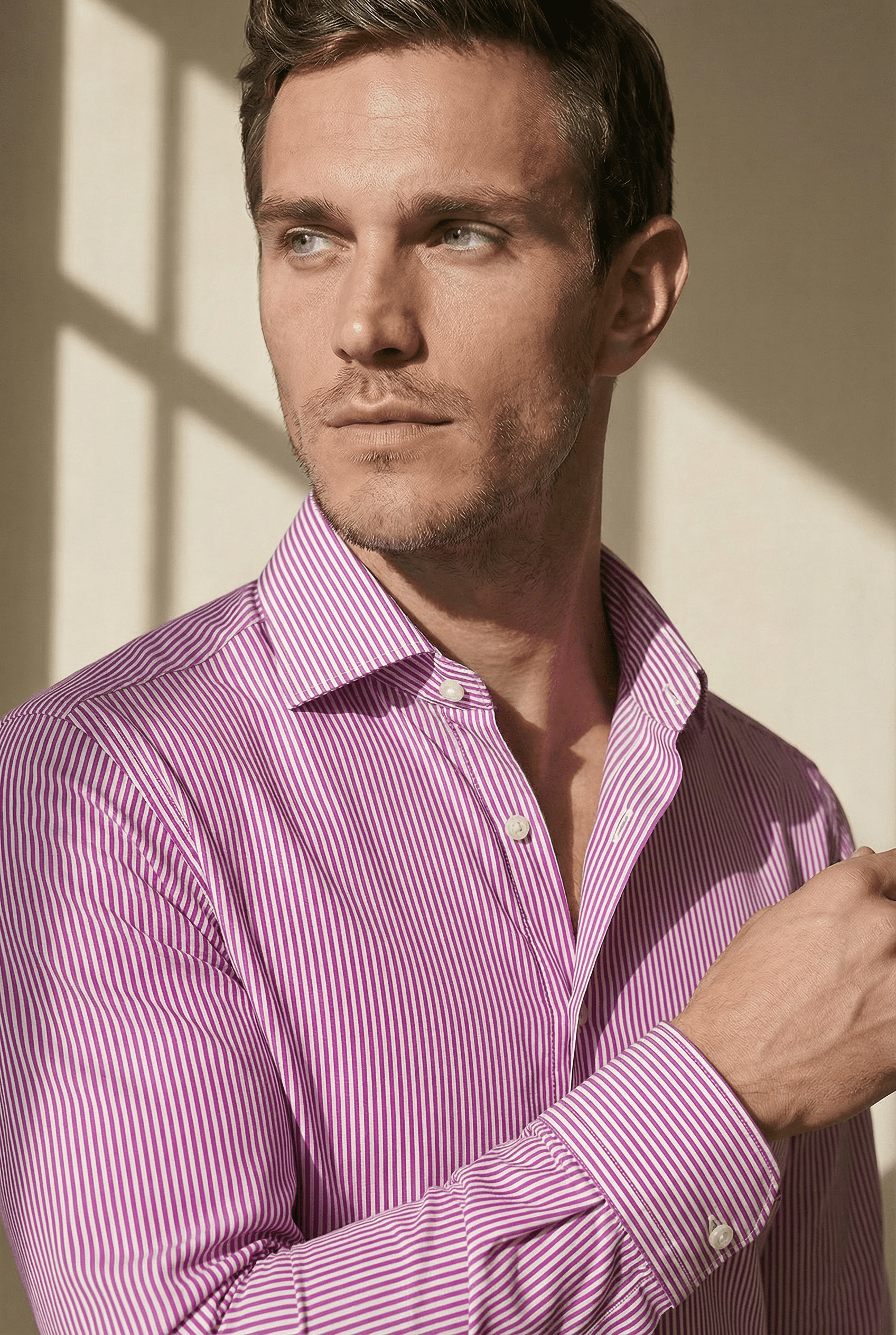 TOLENTINO – Pink Striped Italian Shirt - Gabriel Collezione