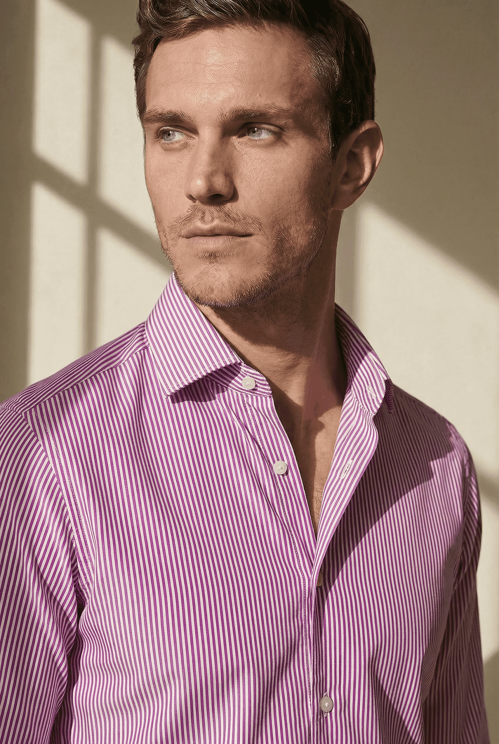 TOLENTINO – Pink Striped Italian Shirt - Gabriel Collezione