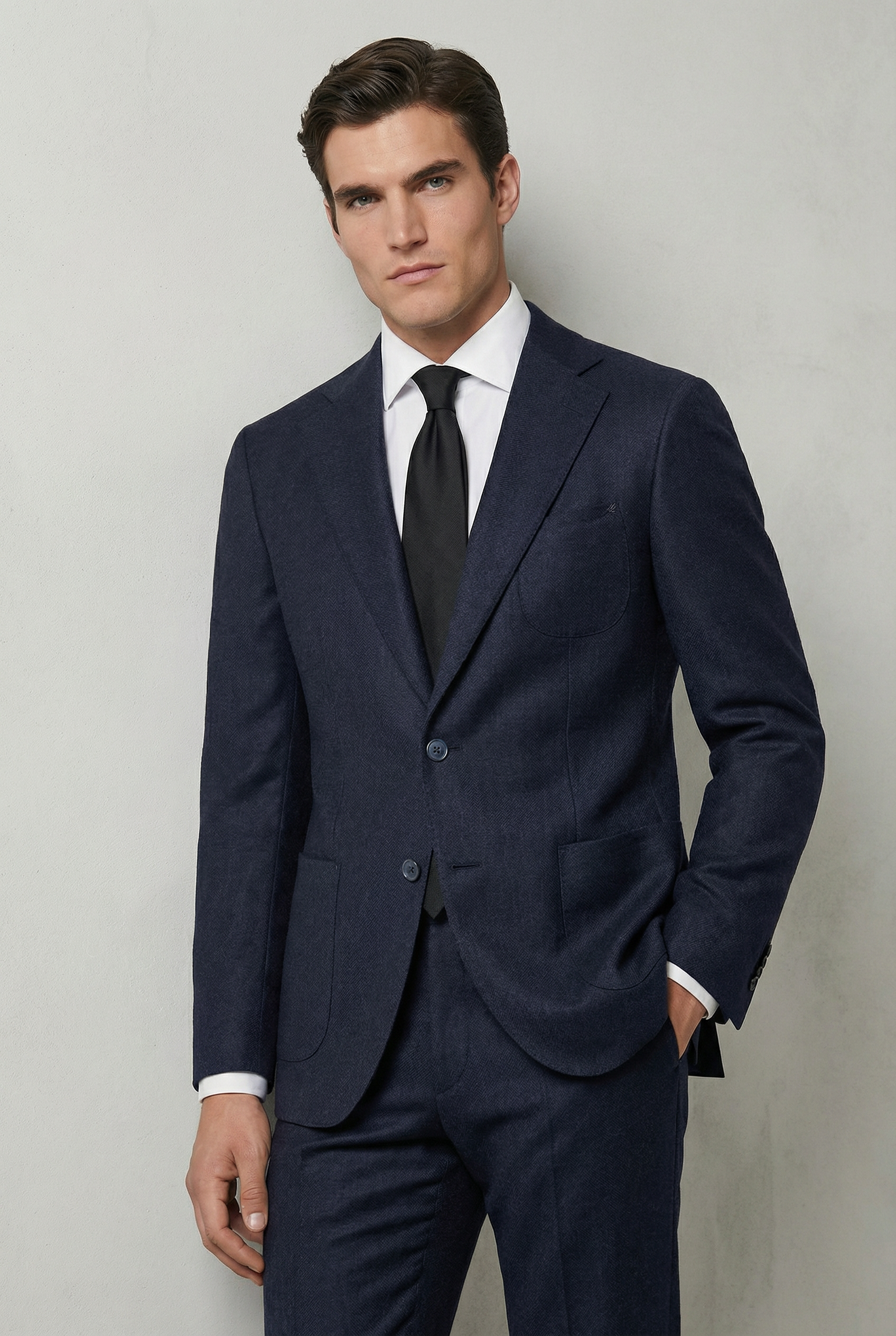 AREZZO Suit – Zignone Fabric – 96% Wool, 4% Cashmere – Navy