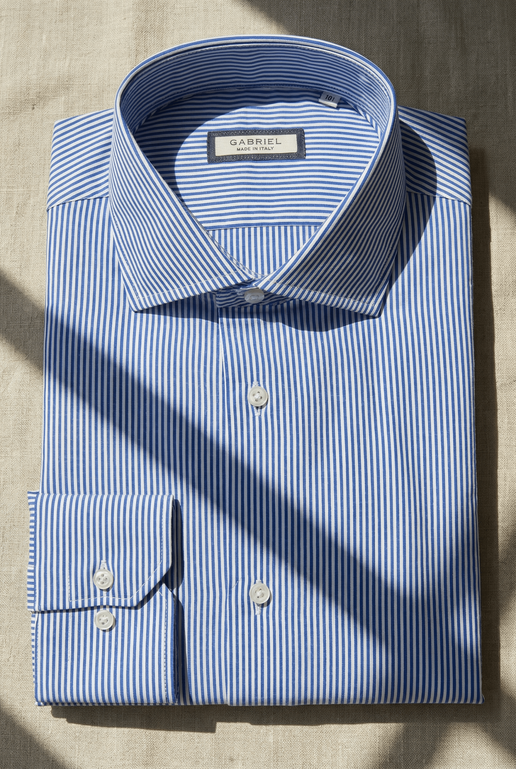 NAPOLI – Blue Striped Italian Shirt - Gabriel Collezione