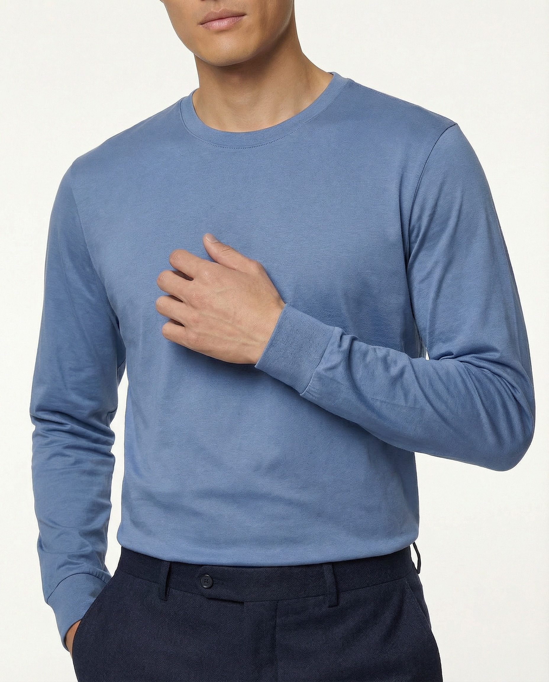 PUGLIA Sweater – 100% Scottish Cotton – Cielo Blue