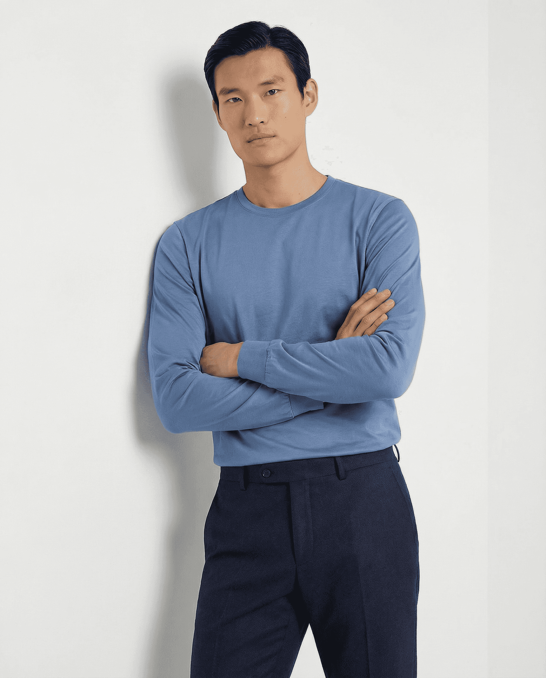 PUGLIA Sweater – 100% Scottish Cotton – Cielo Blue