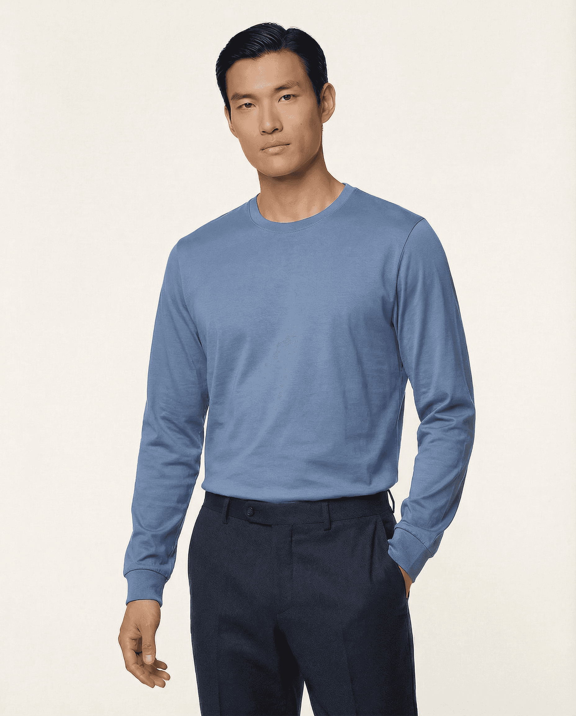 PUGLIA Sweater – 100% Scottish Cotton – Cielo Blue