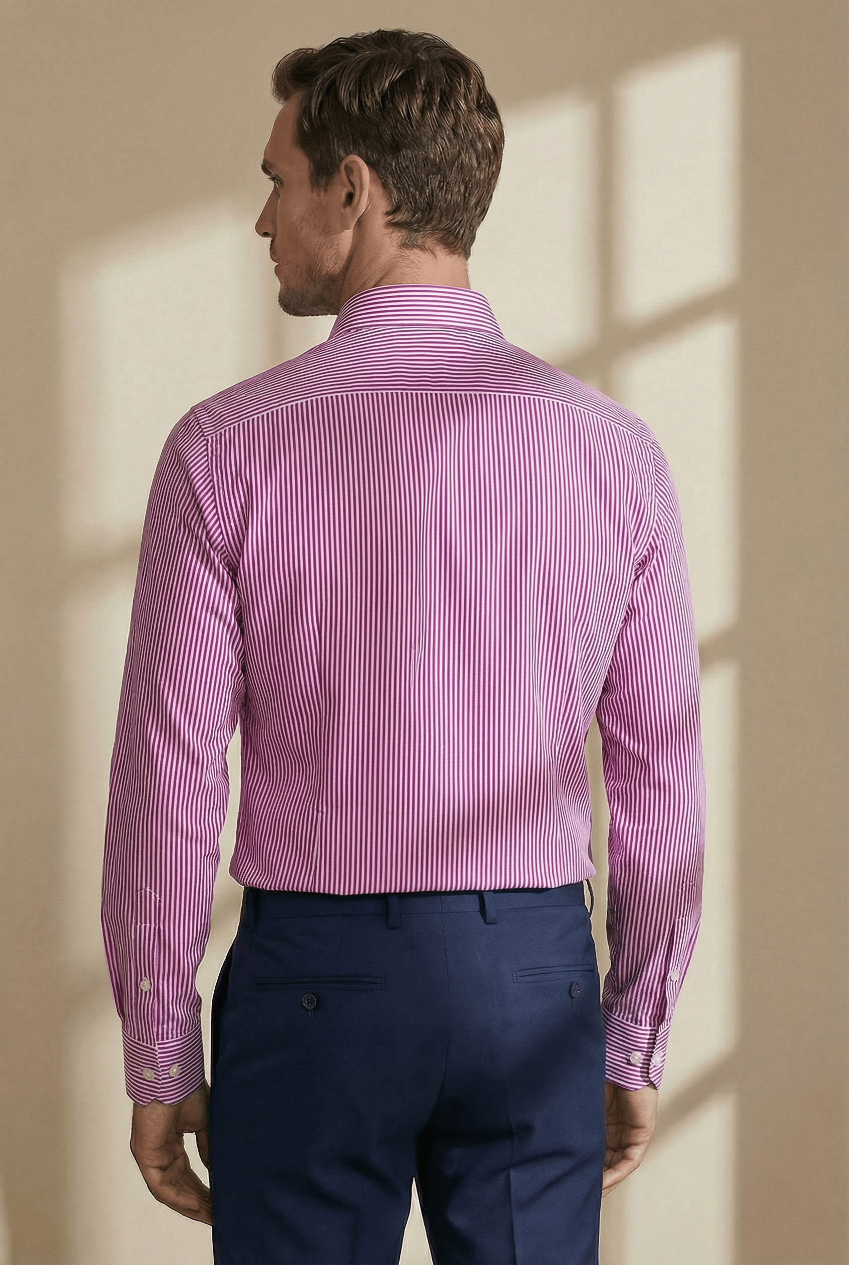 TOLENTINO – Pink Striped Italian Shirt - Gabriel Collezione