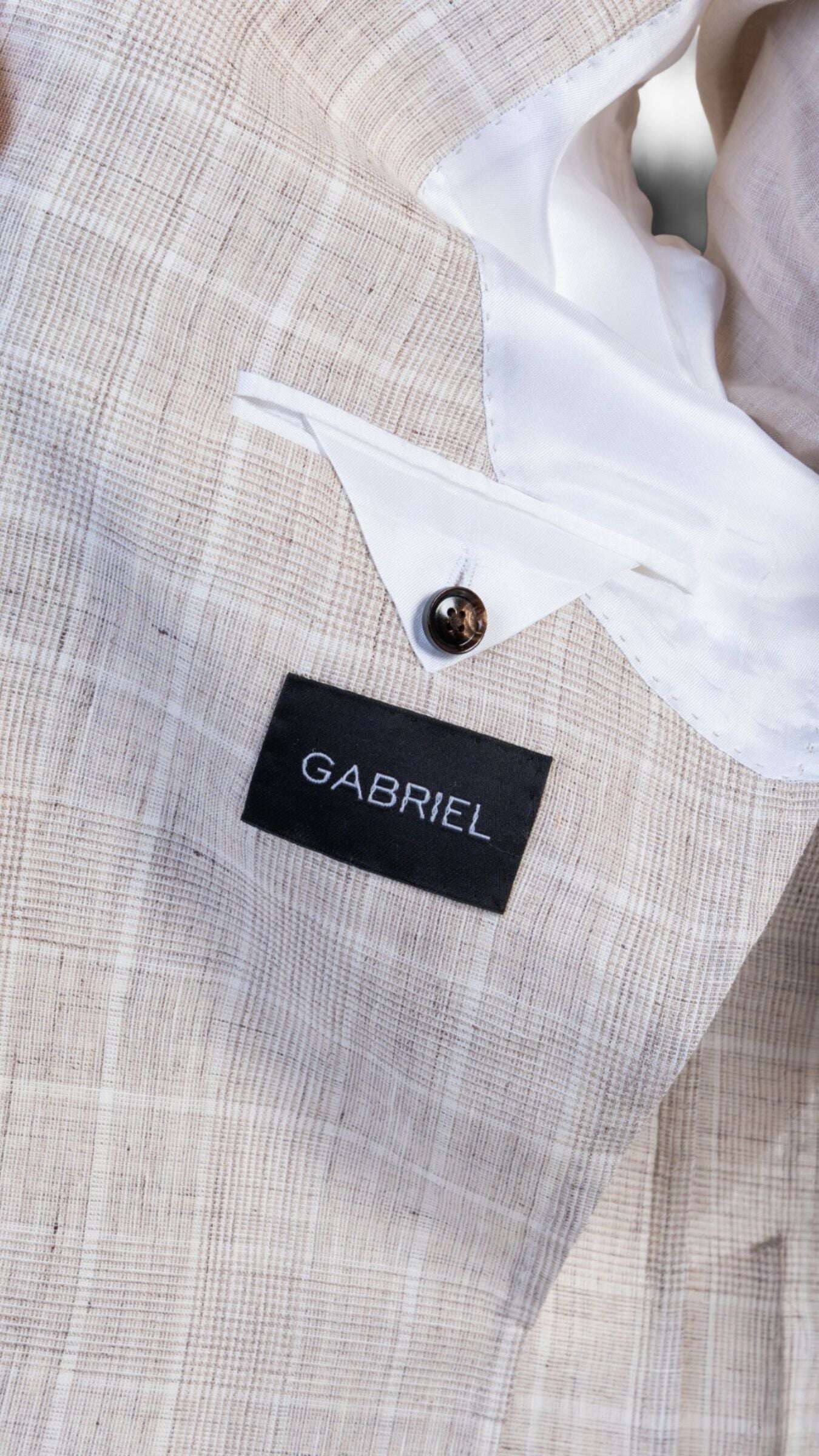 Biella Beige Prince of Wales Suit - Gabriel Collezione