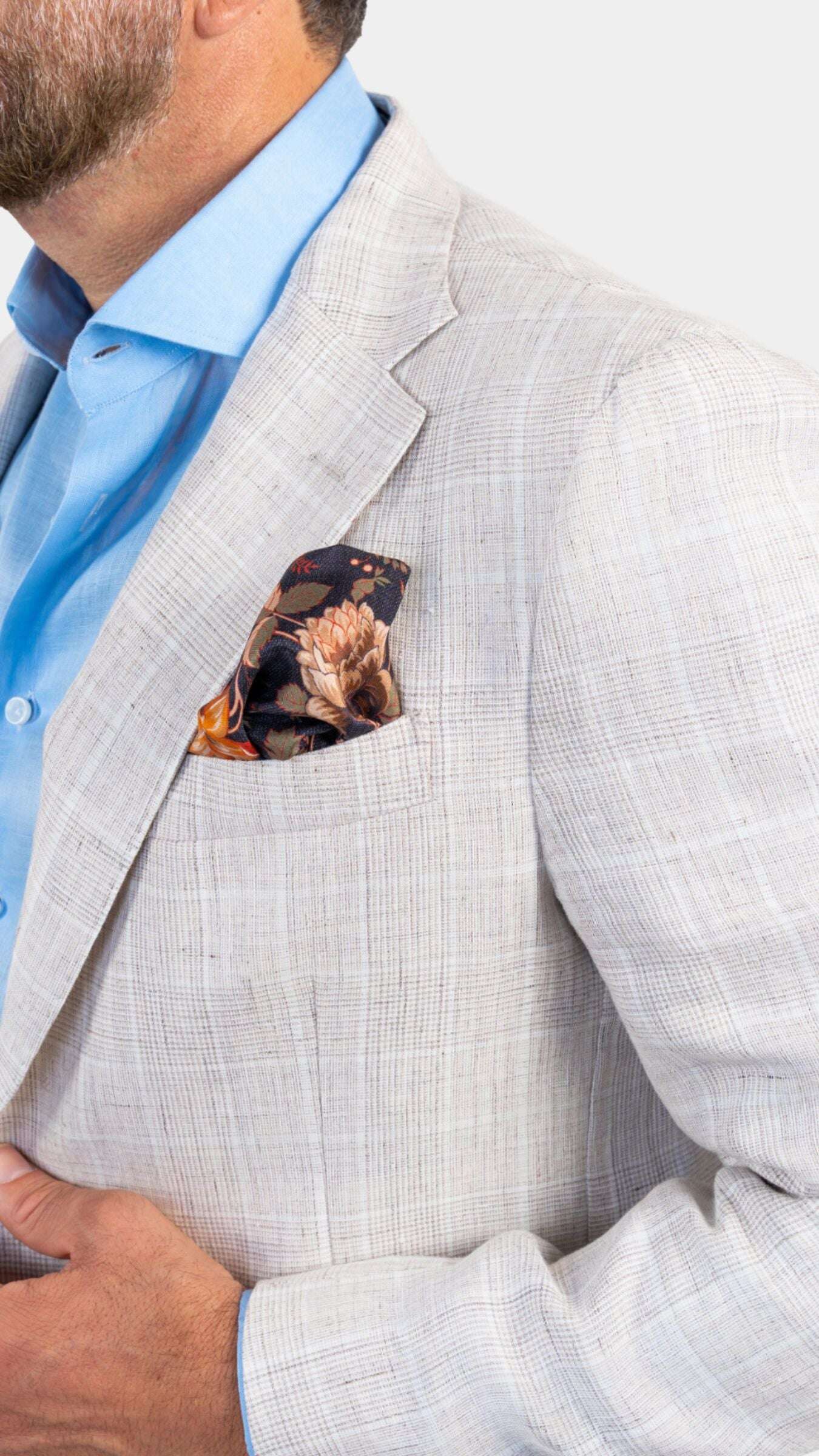 Biella Beige Prince of Wales Suit - Gabriel Collezione