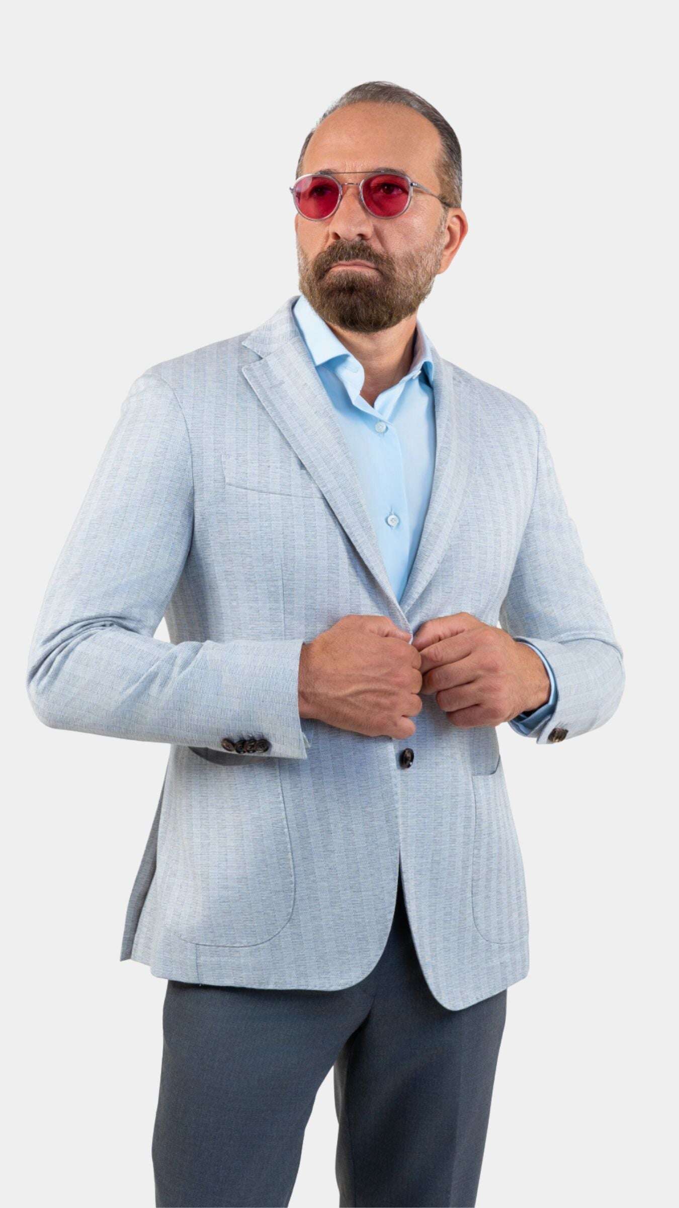 Biella Grey/White Blazer - Gabriel Collezione