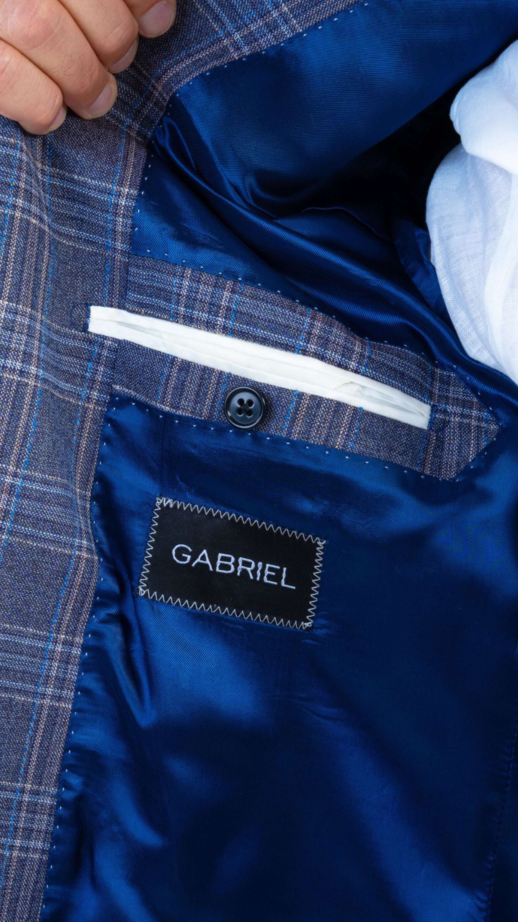 CAPRI BLUE PRINCE OF WALES BLAZER - Gabriel Collezione
