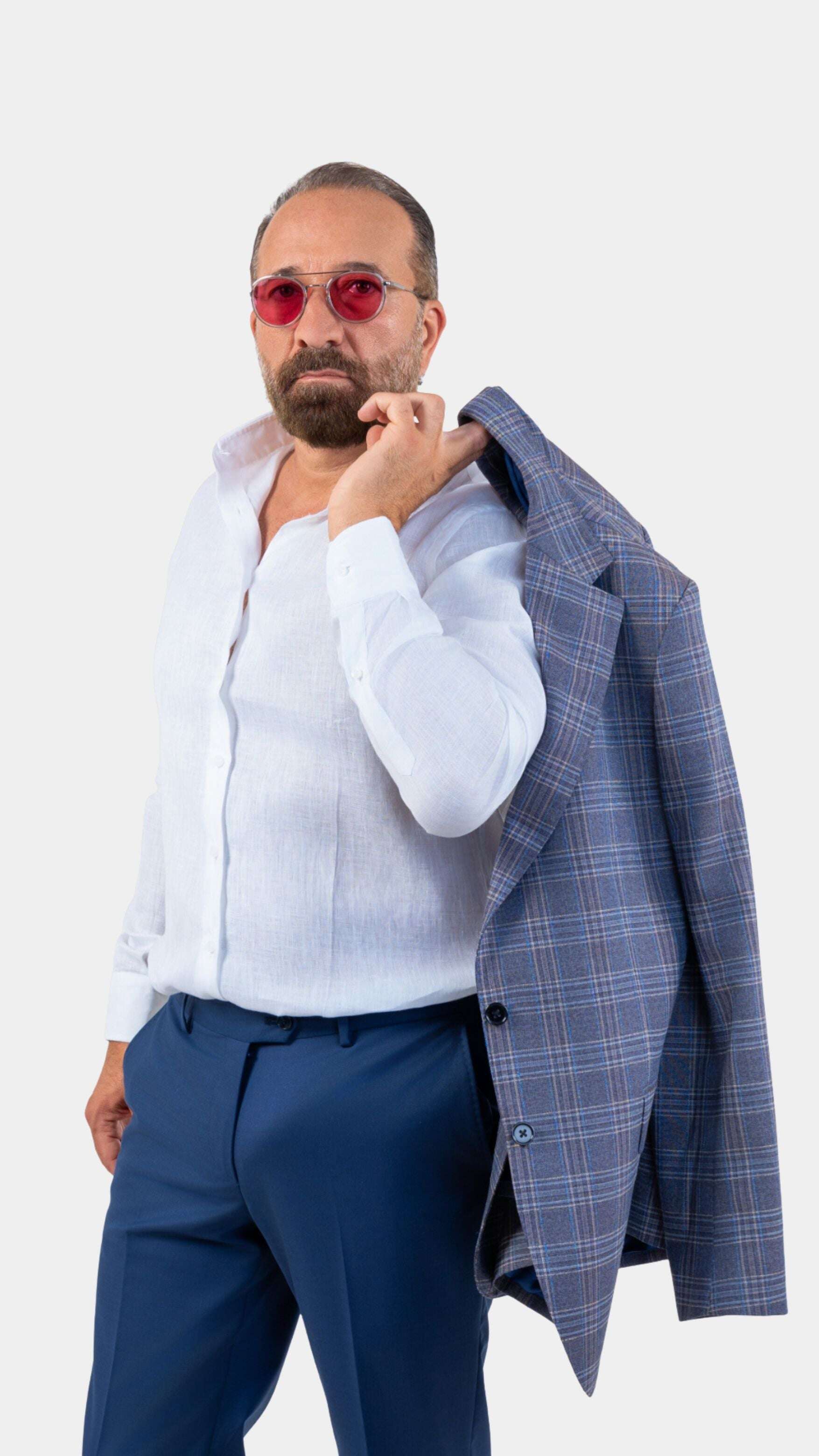 CAPRI BLUE PRINCE OF WALES BLAZER - Gabriel Collezione