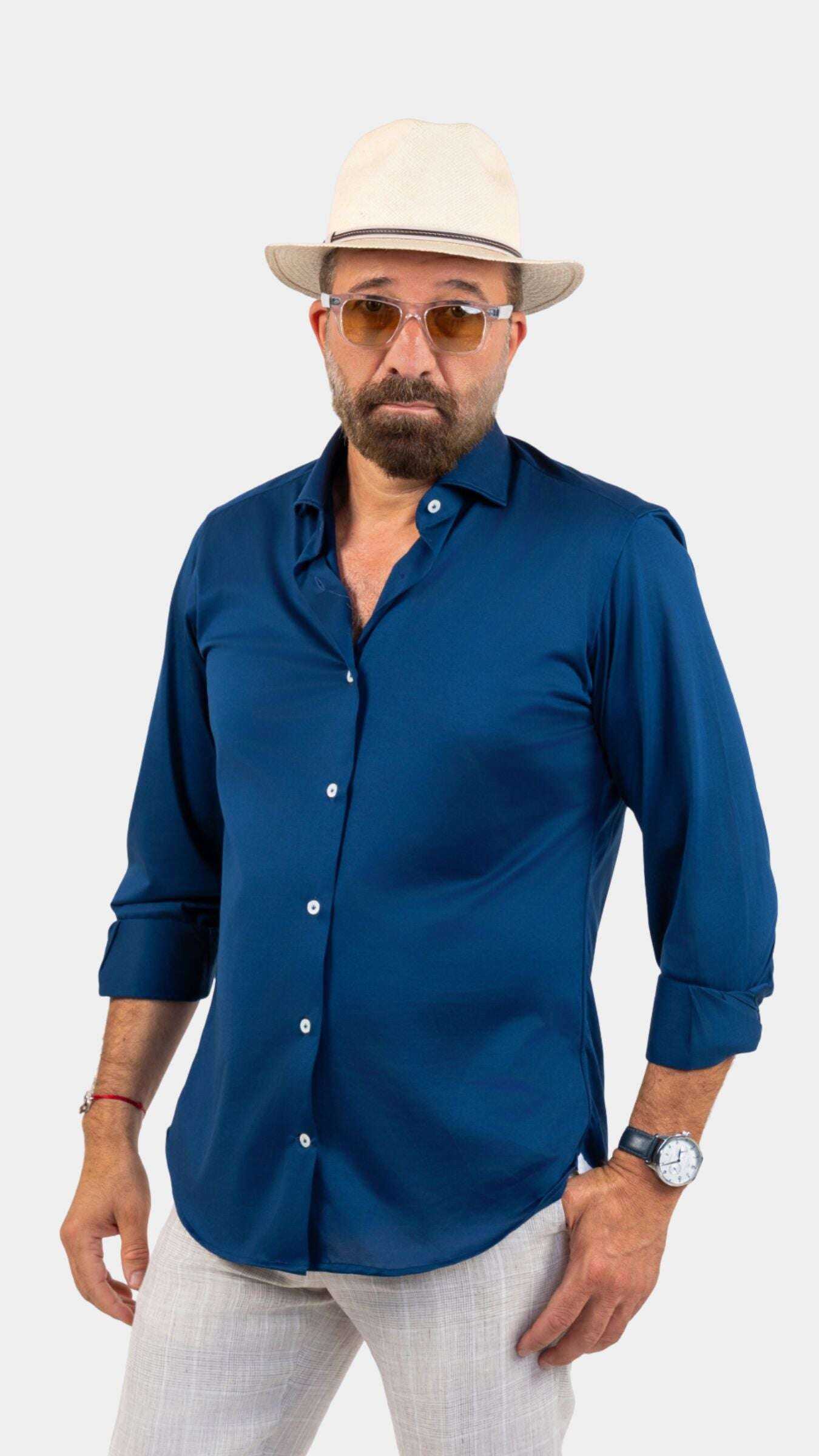 Cordone x Gabriel Navy Scottish Yarn Shirt - Gabriel Collezione