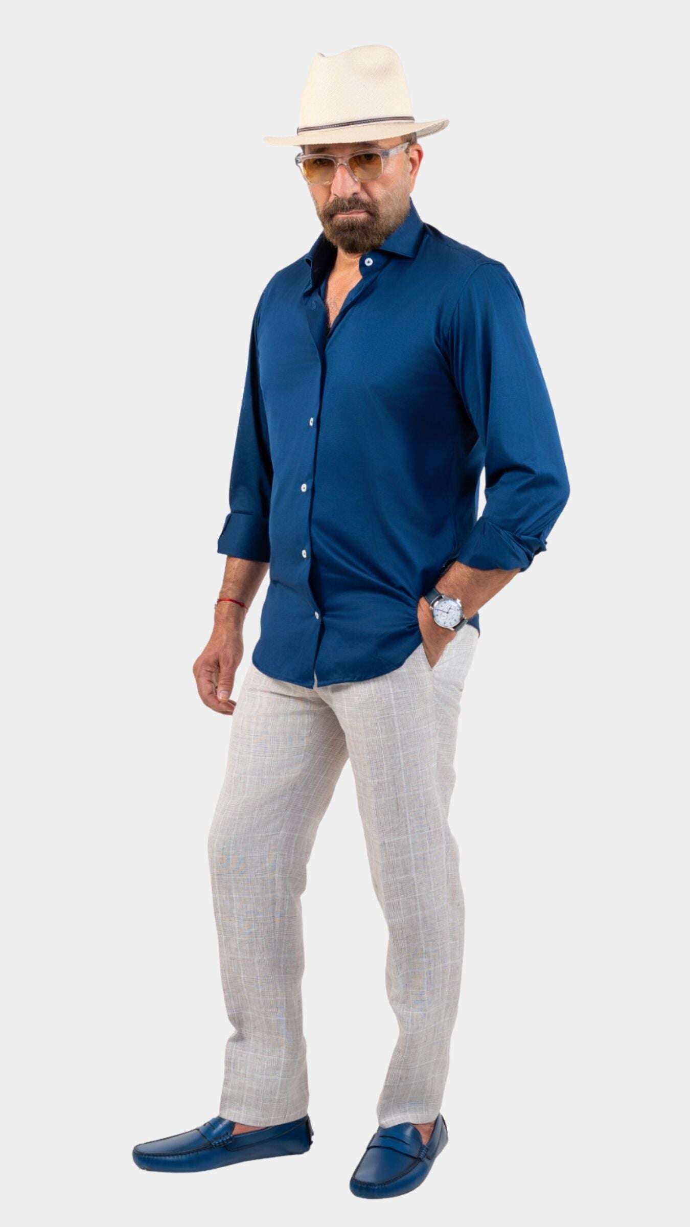 Cordone x Gabriel Navy Scottish Yarn Shirt - Gabriel Collezione