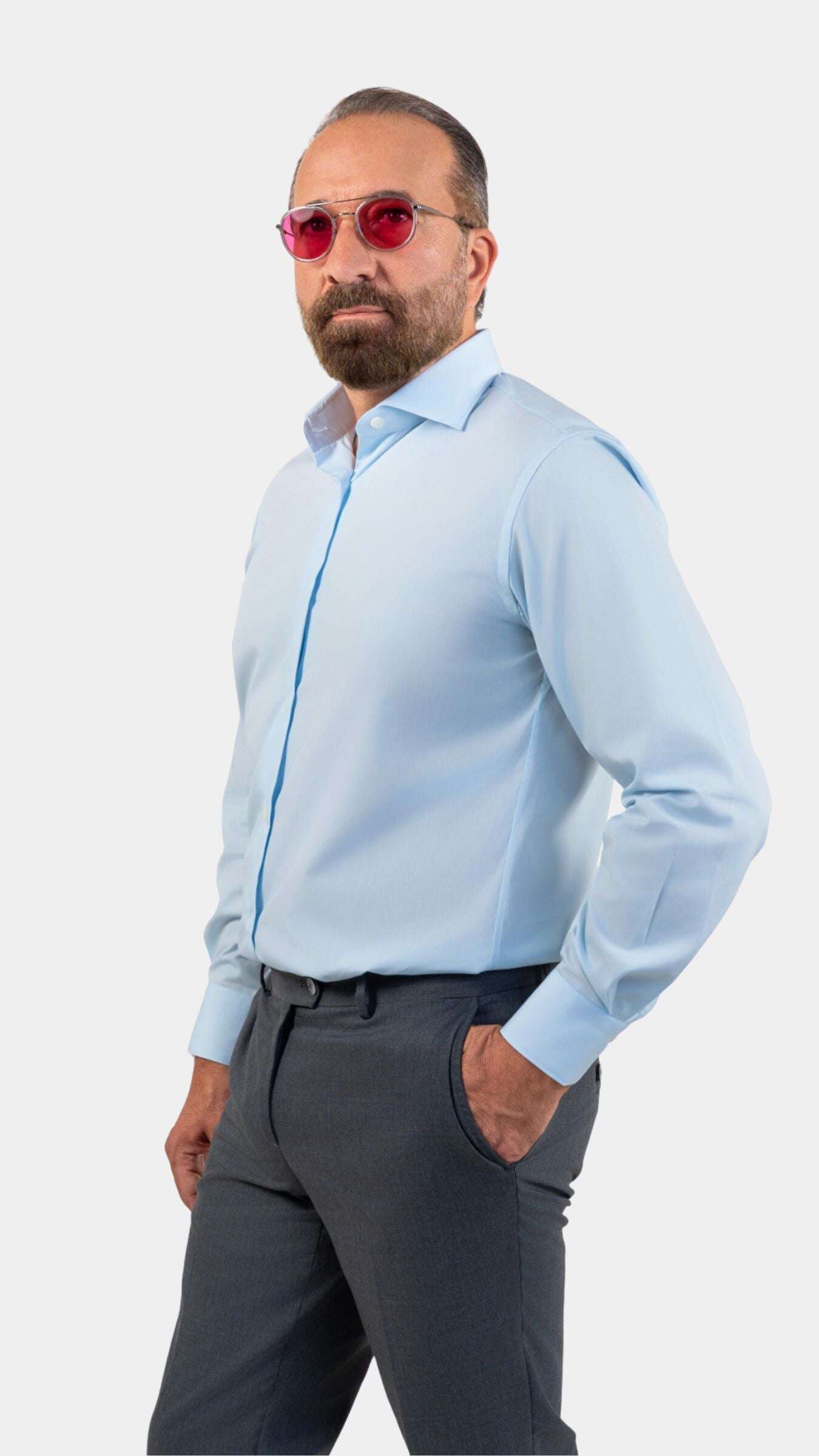 Cordone x Gabriel Sky-Blue Poplin Shirt - Gabriel Collezione