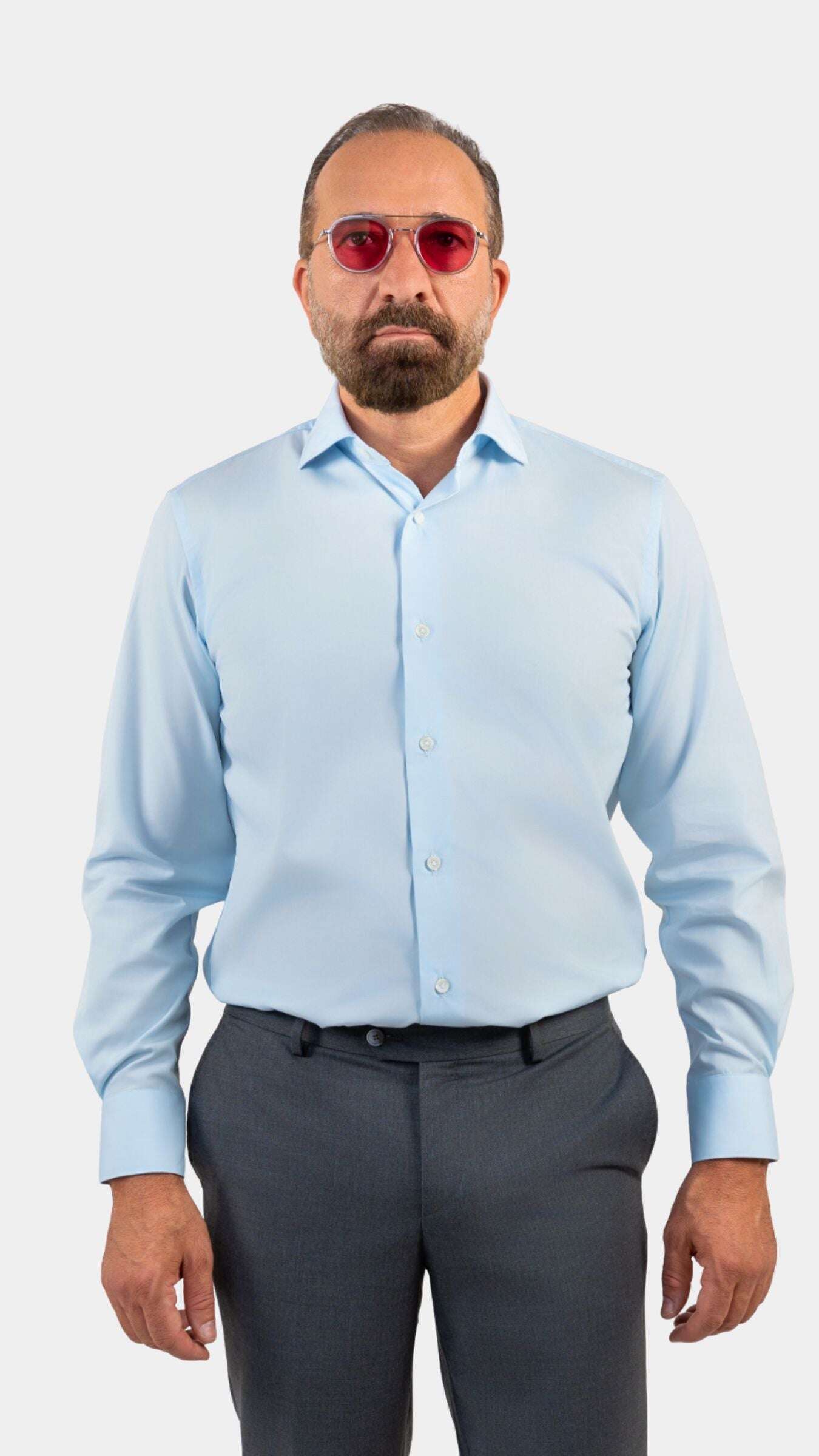 Cordone x Gabriel Sky-Blue Poplin Shirt - Gabriel Collezione