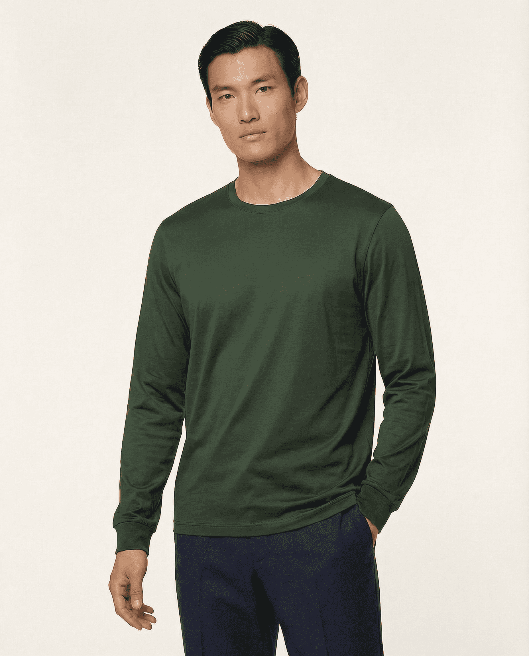 PUGLIA Sweater – 100% Scottish Cotton – Edera Green