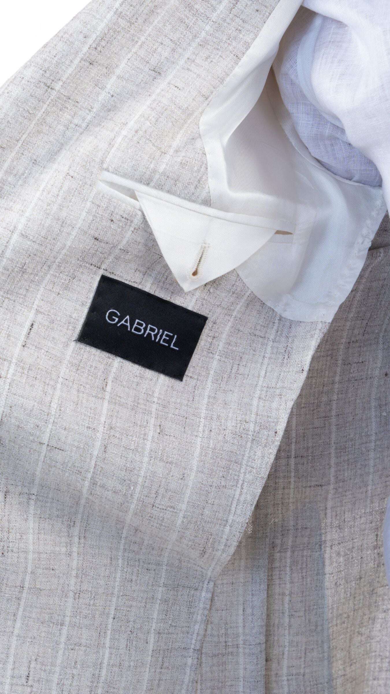 Firenze Beige Striped Suit - Gabriel Collezione