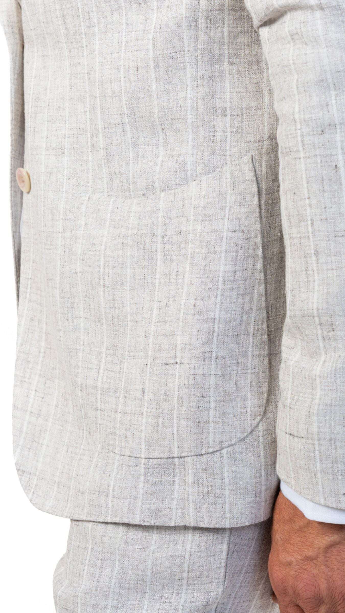 Firenze Beige Striped Suit - Gabriel Collezione