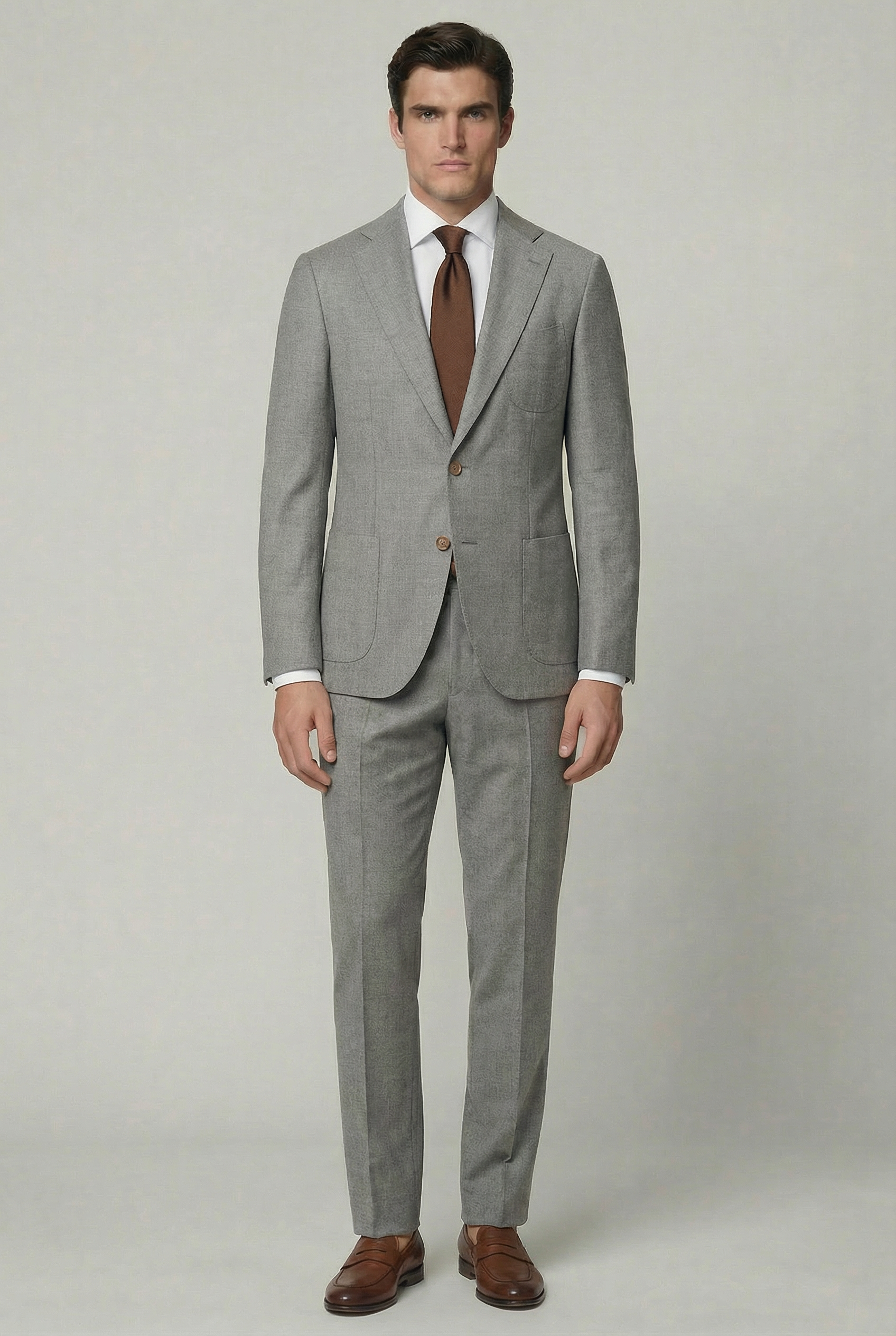 AREZZO Suit – Light Grey – Zignone Fabric – 96% Wool, 4% Cashmere