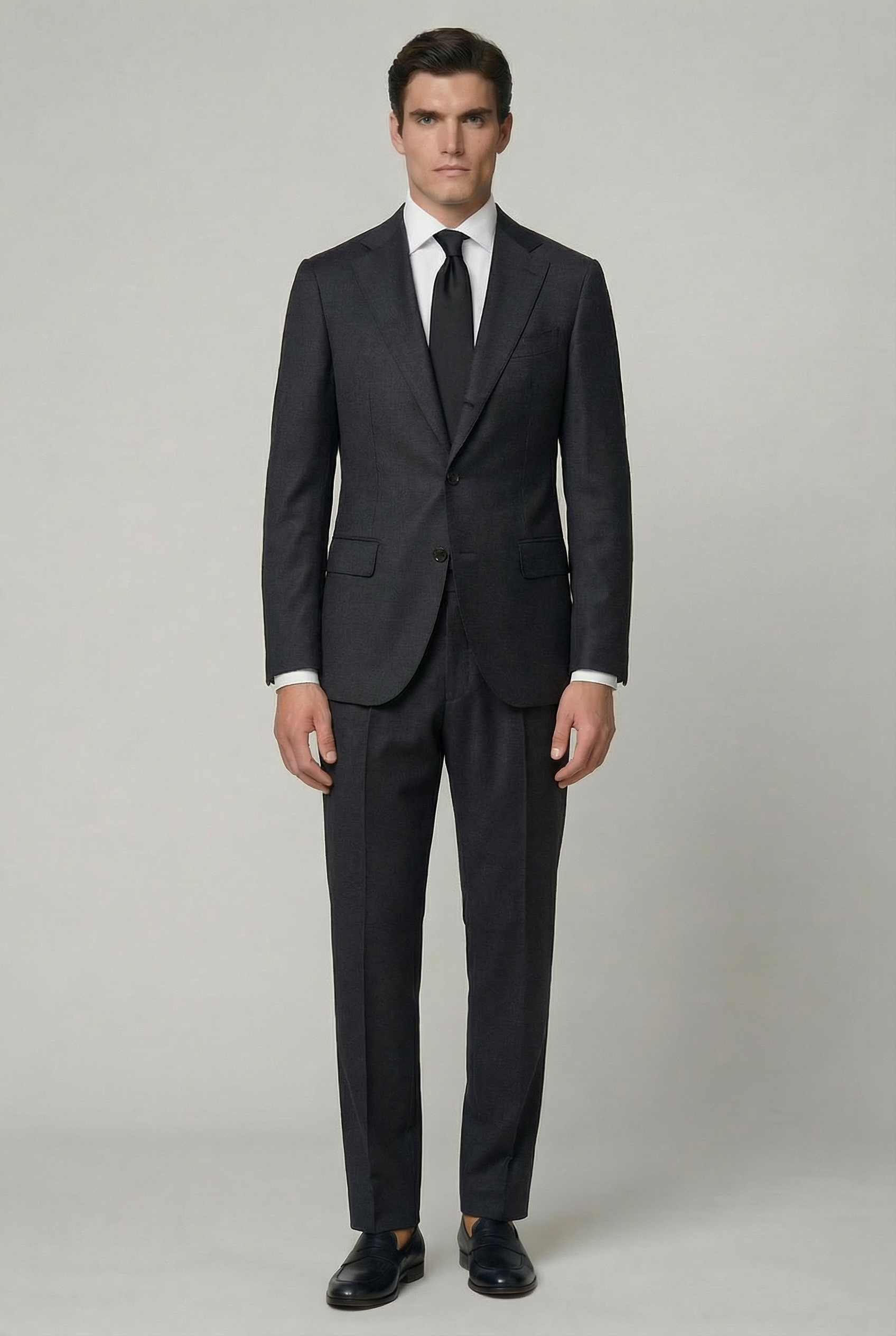 AREZZO Suit – Charcoal Flannel – Loro Piana 100% Virgin Wool - Gabriel Collezione