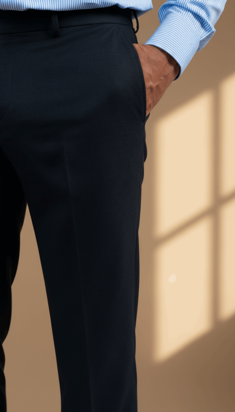 Ravenna Tailored Trousers – Navy Blue - Gabriel Collezione
