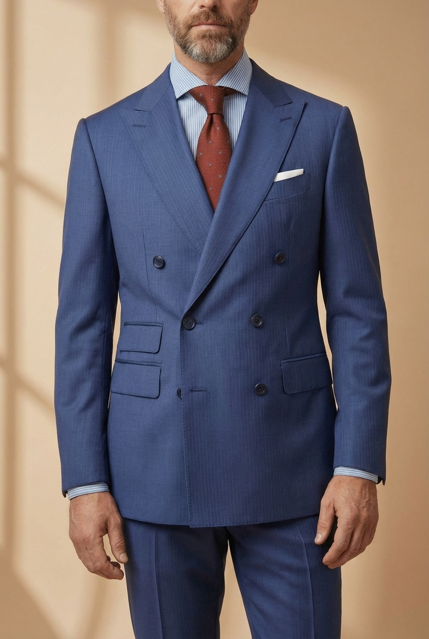 TORINO – Light Blue Double-Breasted Suit - Gabriel Collezione