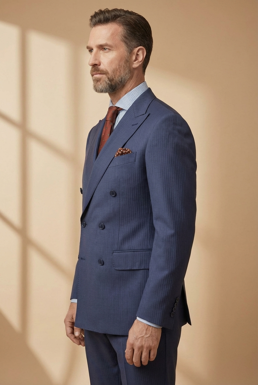 TORINO – Blue Double-Breasted Suit - Gabriel Collezione