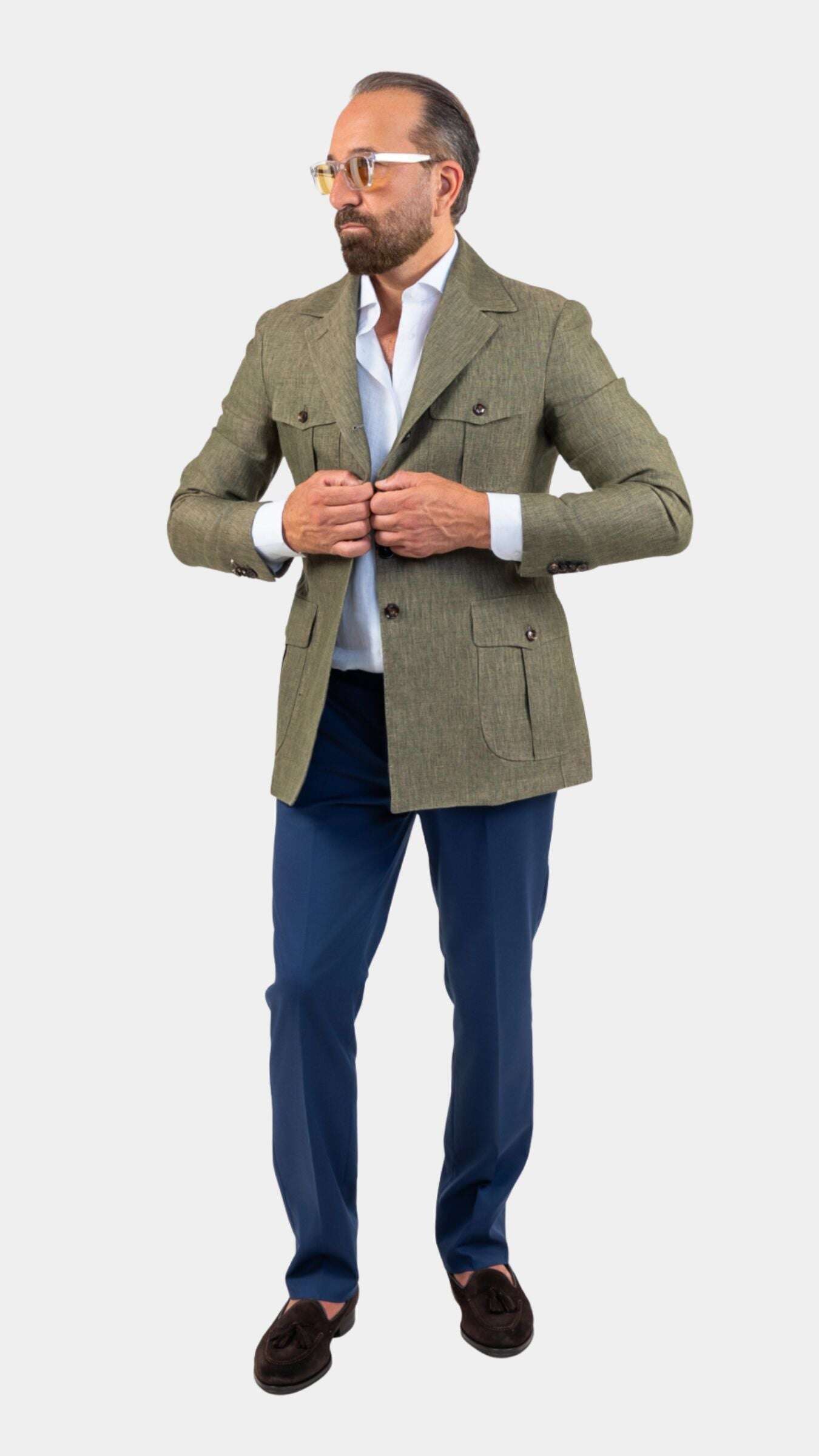 MALTA KHAKI SAFARI JACKET - Gabriel Collezione