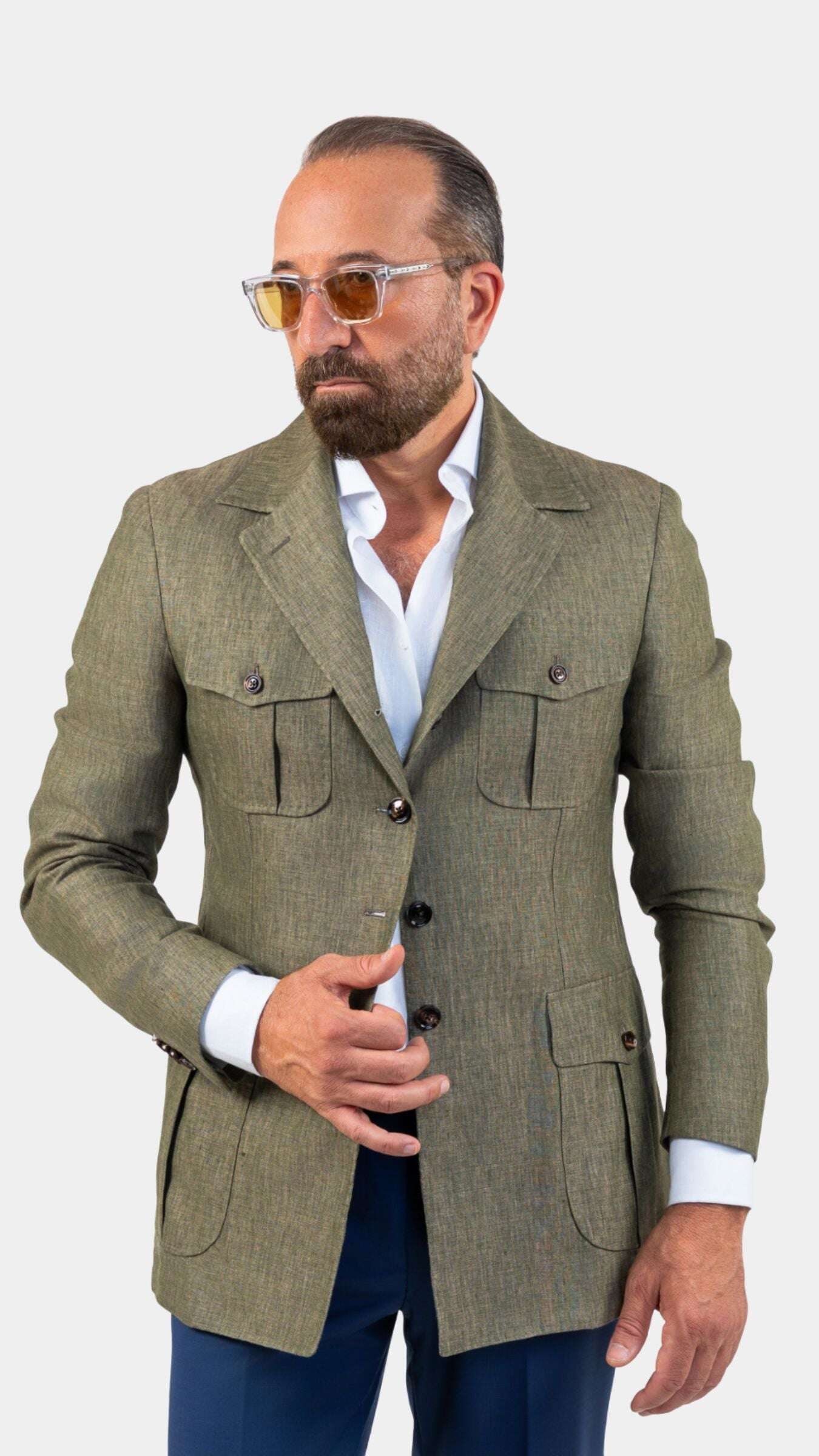 MALTA KHAKI SAFARI JACKET - Gabriel Collezione