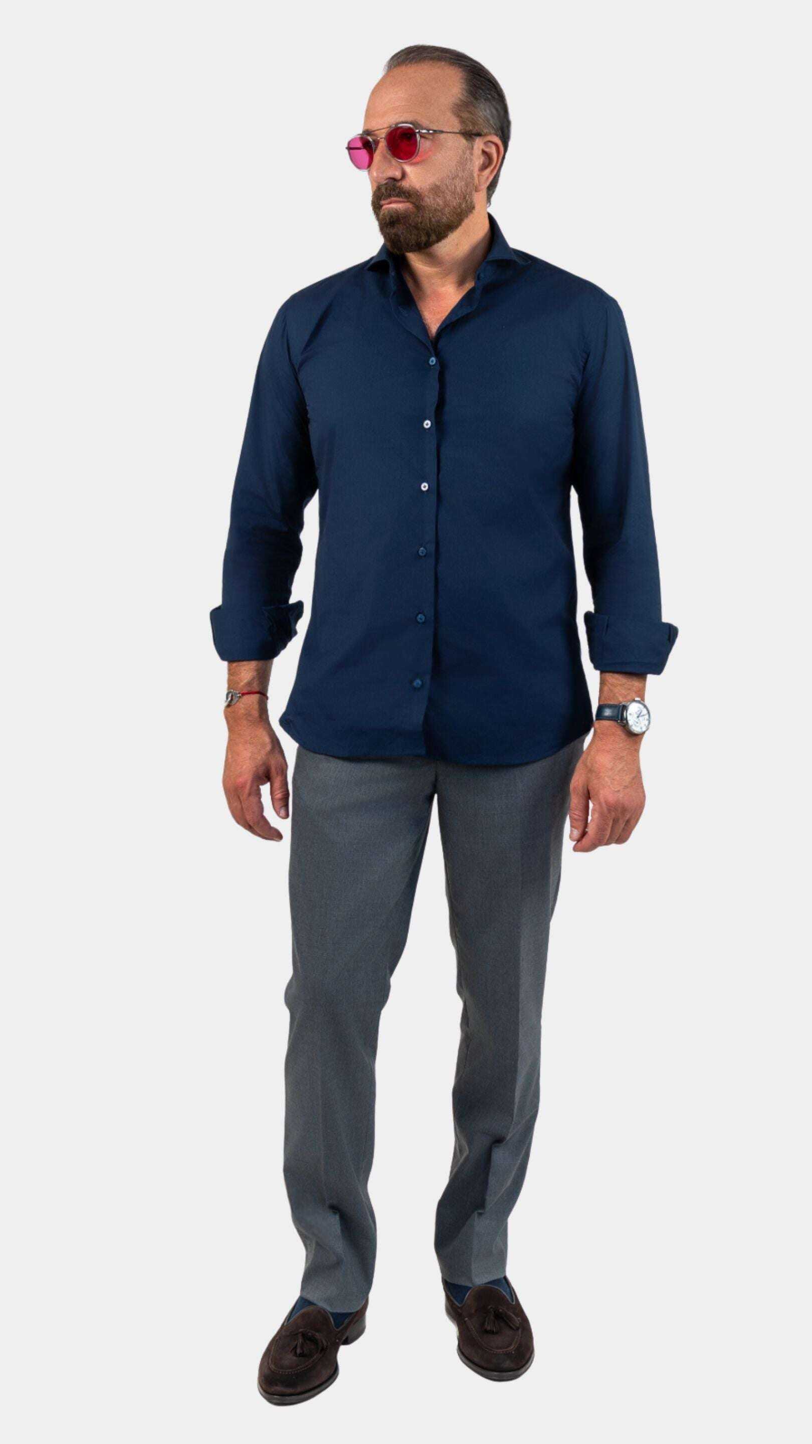 Napoli Midnight Blue Shirt - Gabriel Collezione
