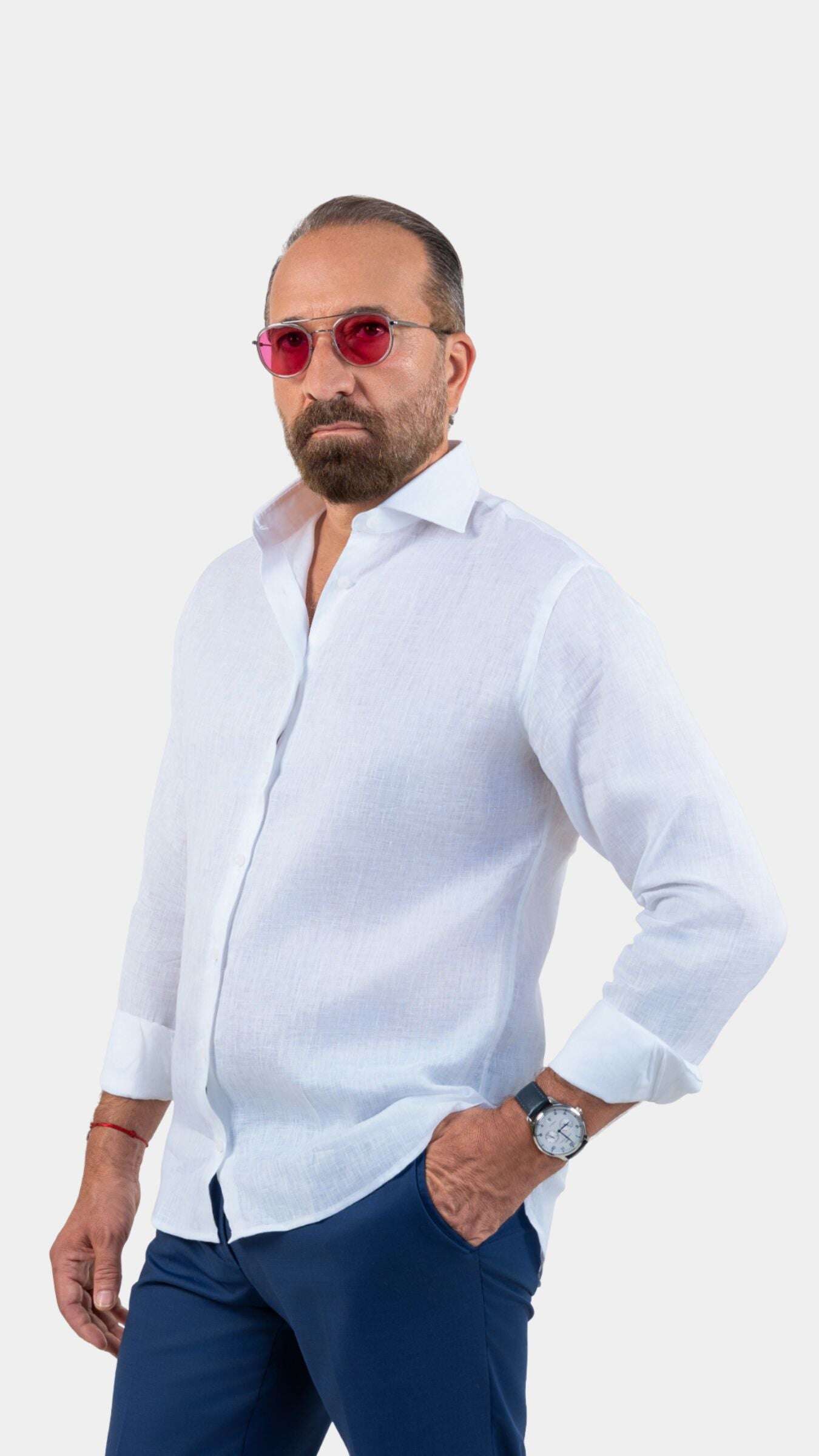 Napoli White Linen Shirt - Gabriel Collezione
