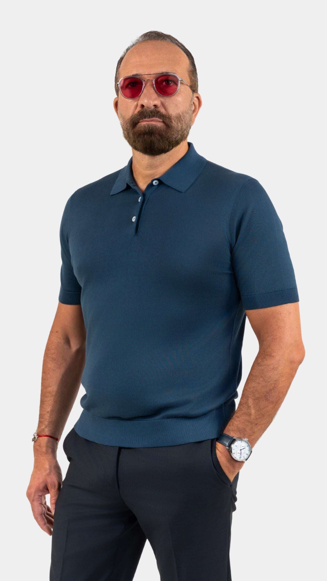 POLO POMPEI BLEU MARINE - Gabriel Collezione