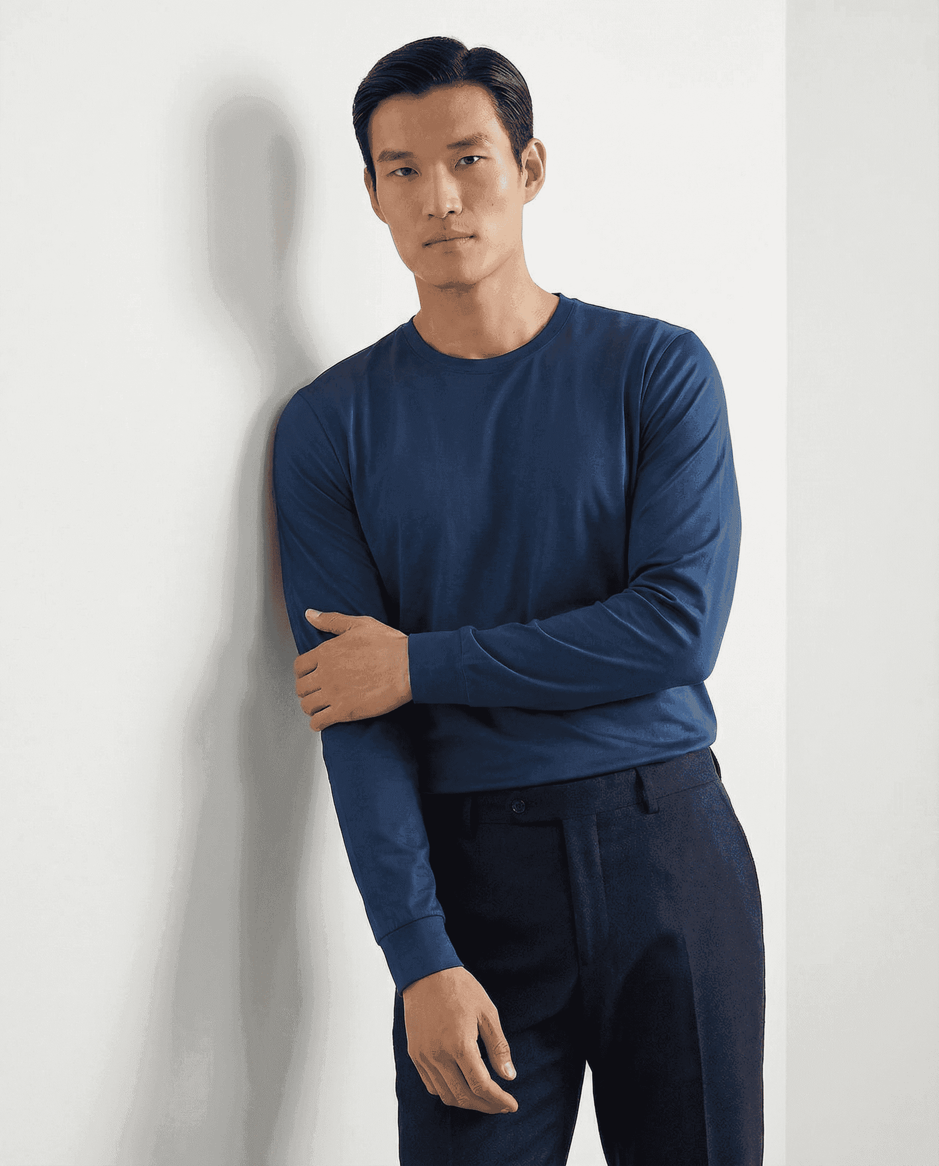 PUGLIA Sweater – 100% Scottish Cotton – Batik Blue