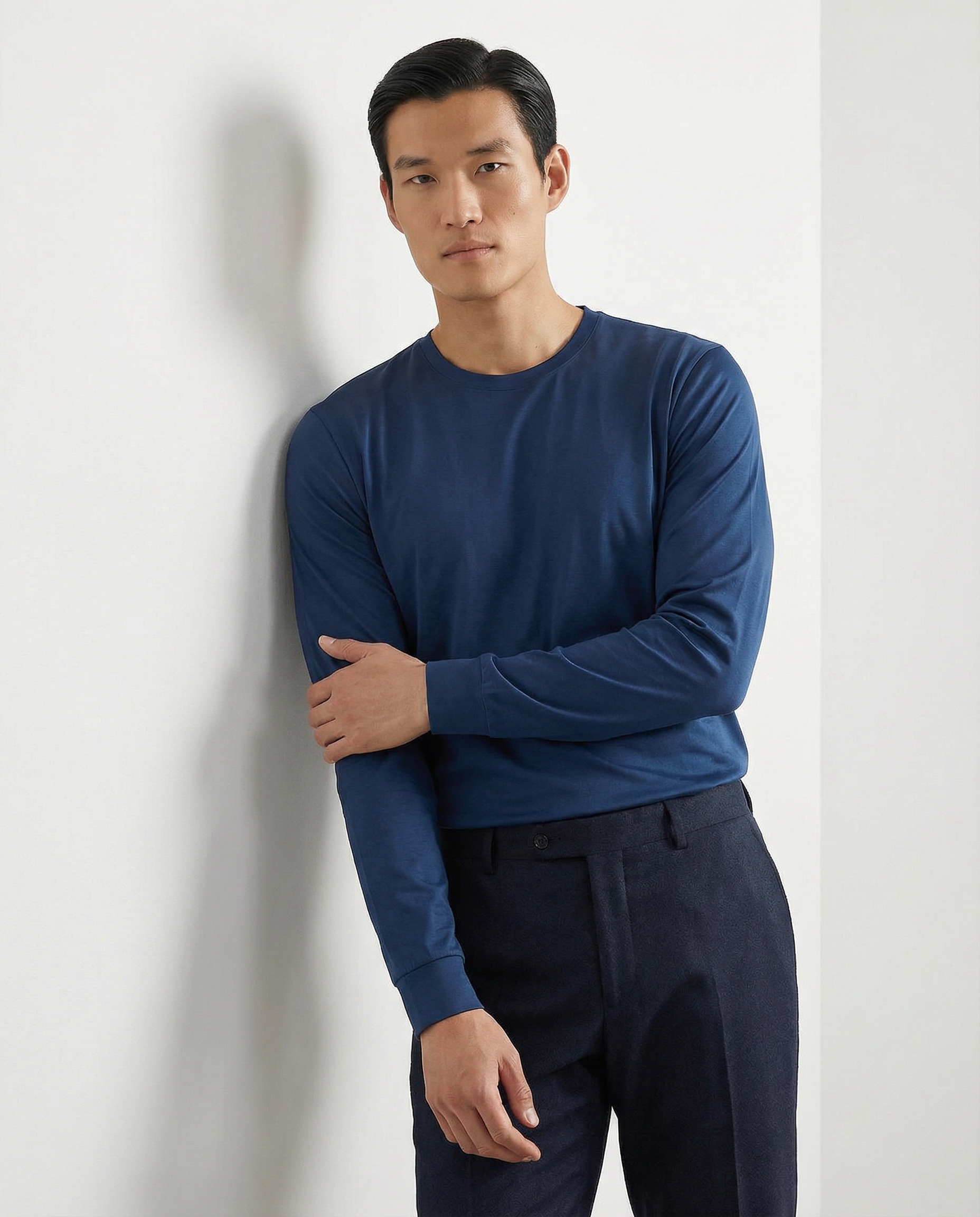 PUGLIA Sweater – 100% Scottish Cotton – Batik Blue