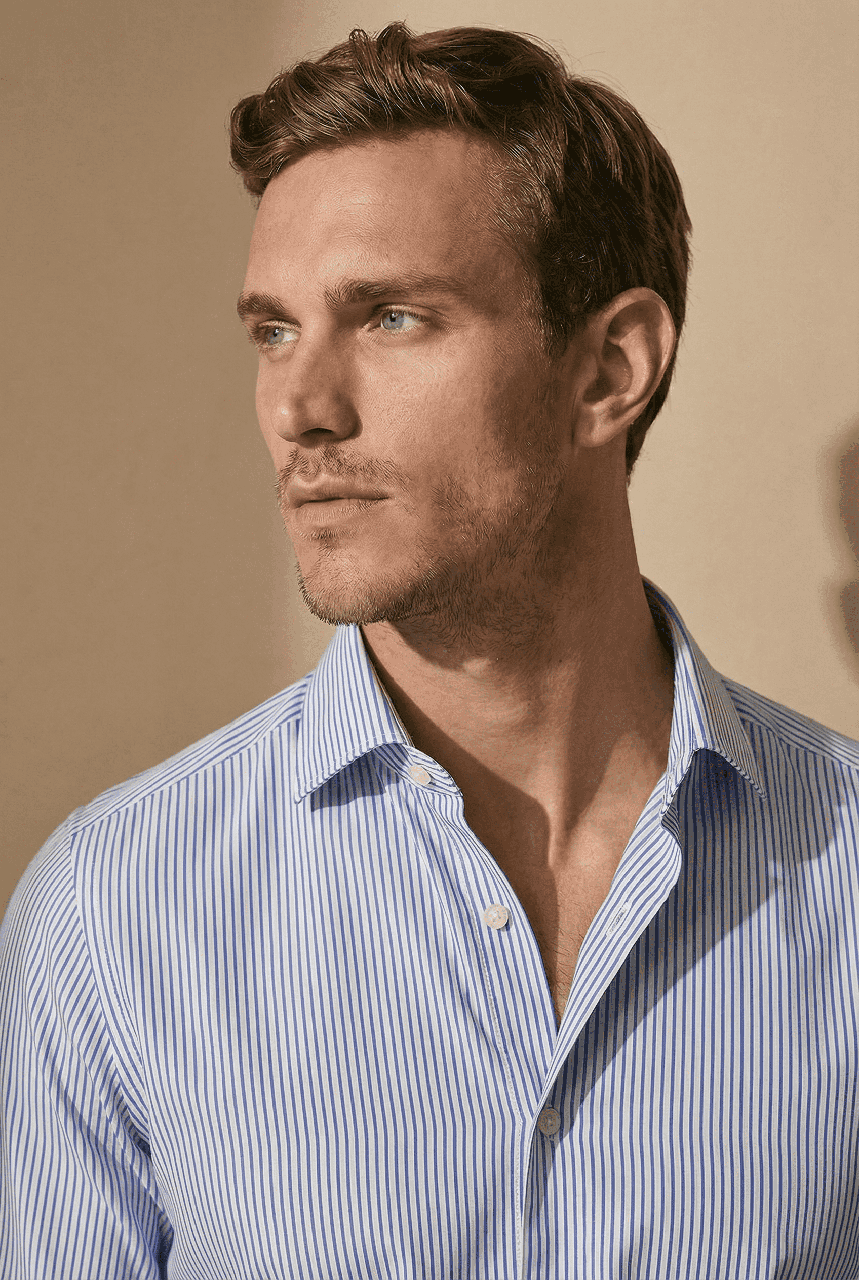 TOLENTINO – Blue Striped Italian Shirt - Gabriel Collezione