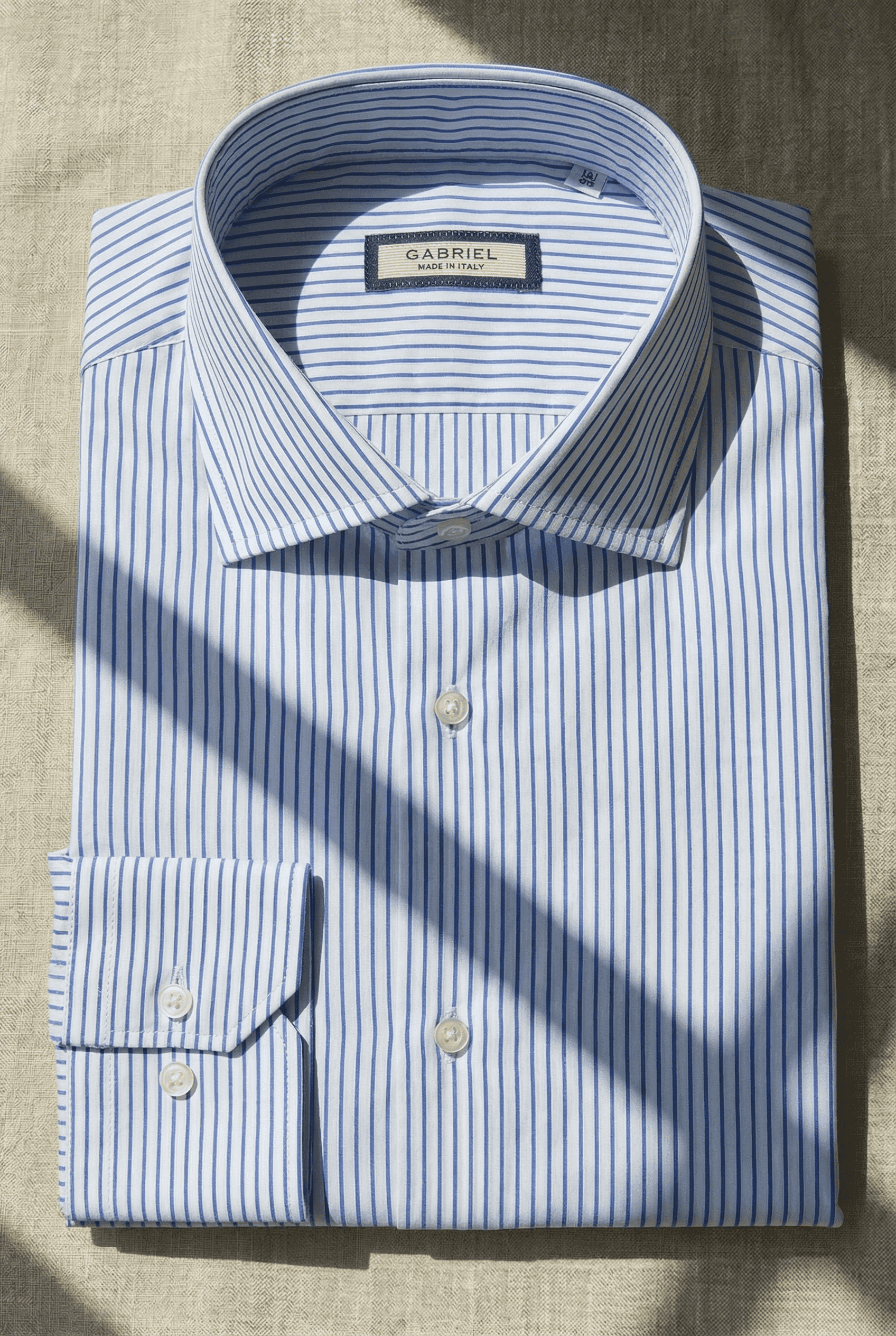 TOLENTINO – Blue Striped Italian Shirt - Gabriel Collezione