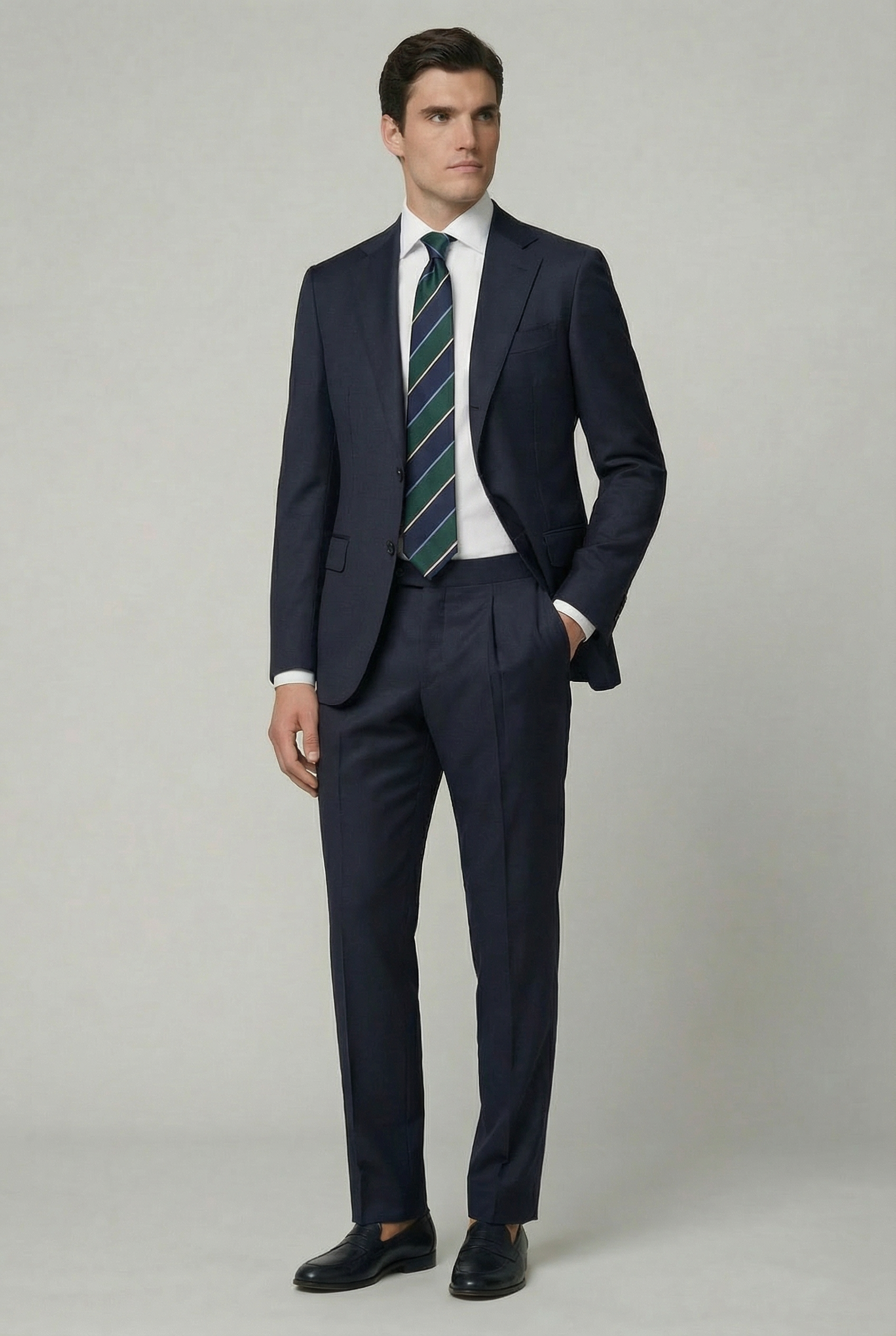 AREZZO Suit – Navy – Loro Piana Fabric – 100% Virgin Wool