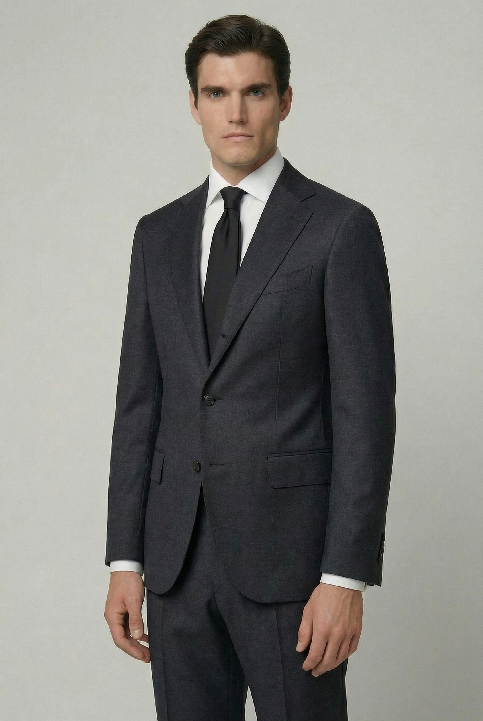 AREZZO Suit – Charcoal Flannel – Loro Piana 100% Virgin Wool - Gabriel Collezione