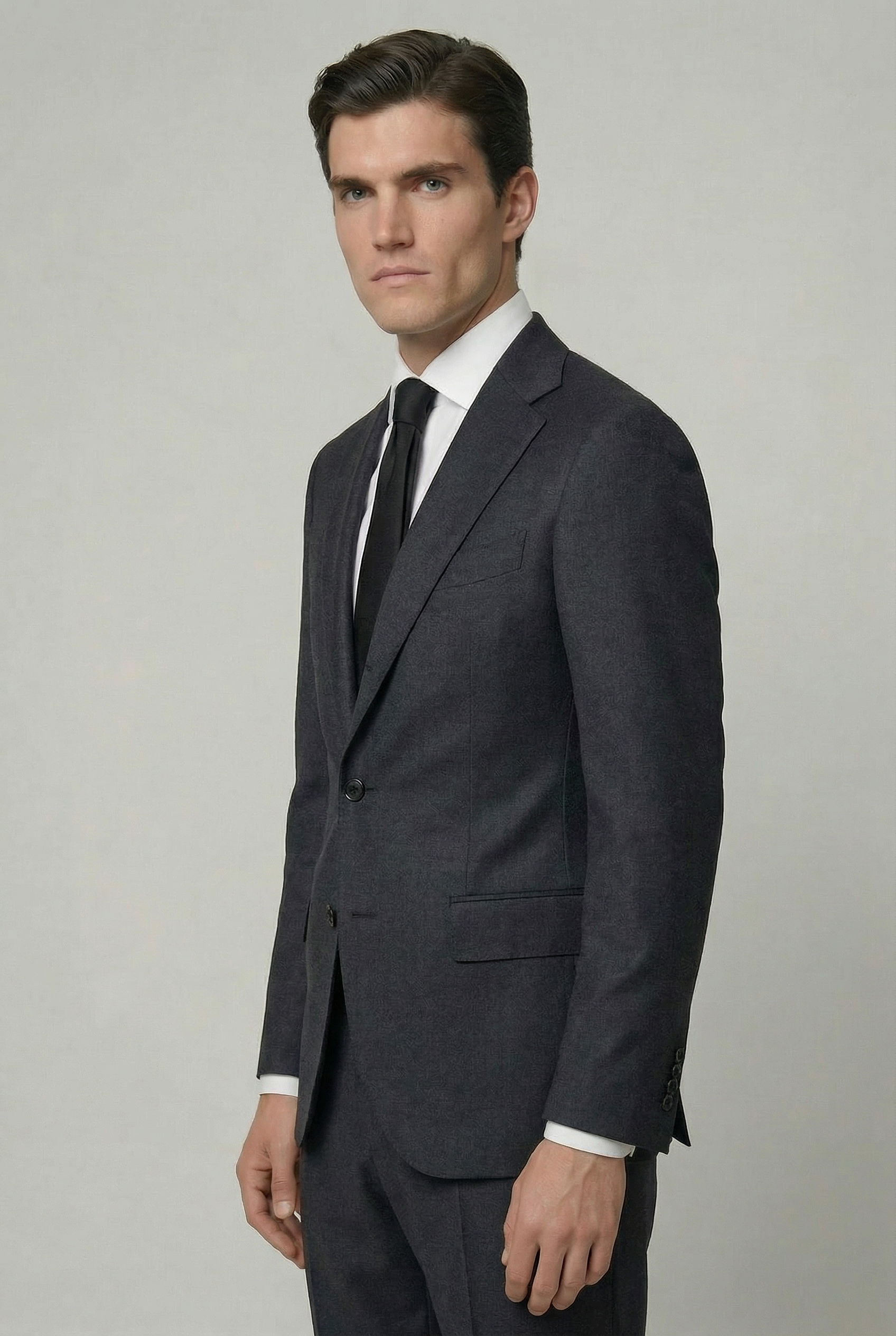AREZZO Suit – Charcoal Flannel – Loro Piana 100% Virgin Wool - Gabriel Collezione