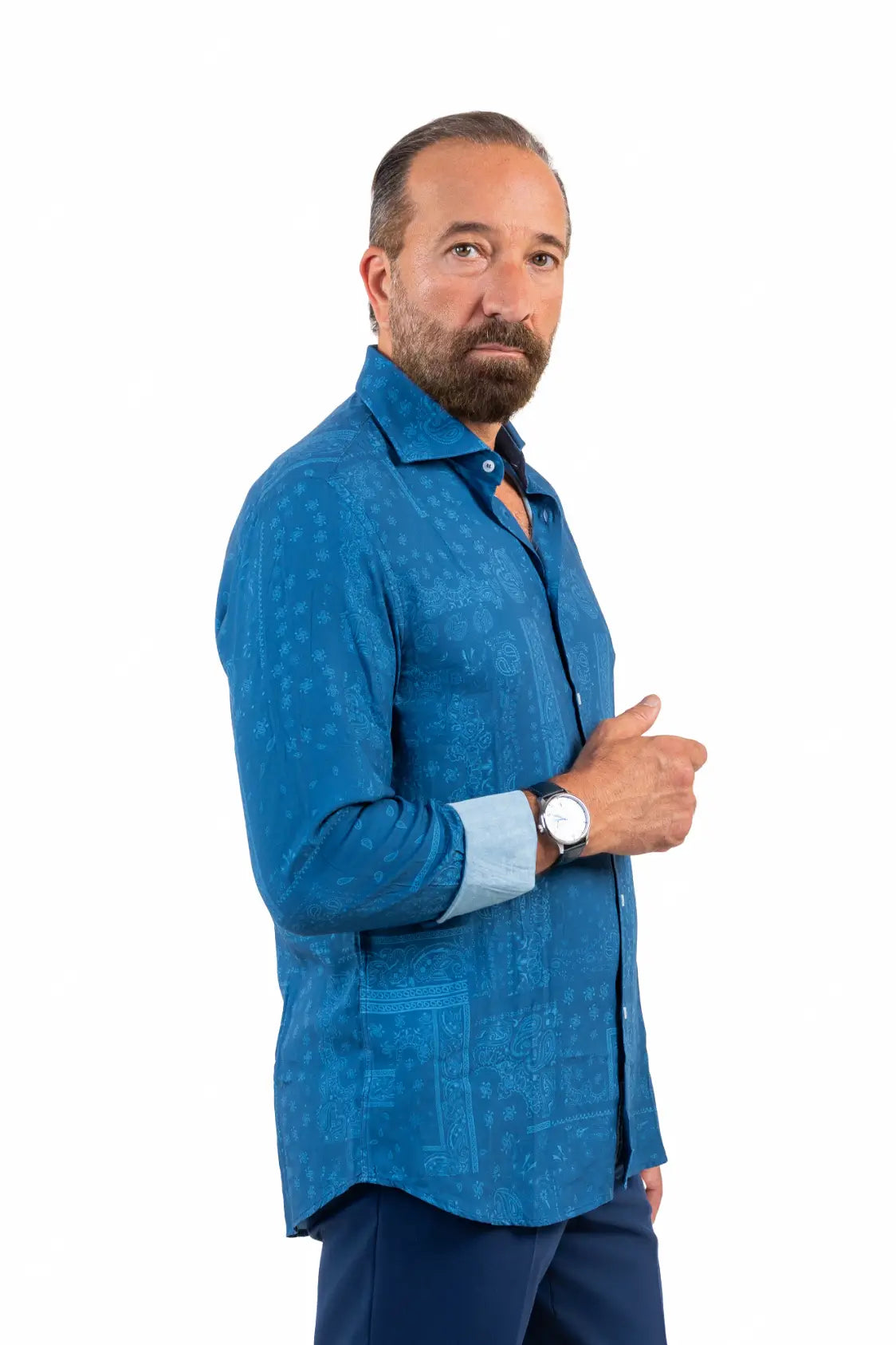 BLUE FOWER SHIRT